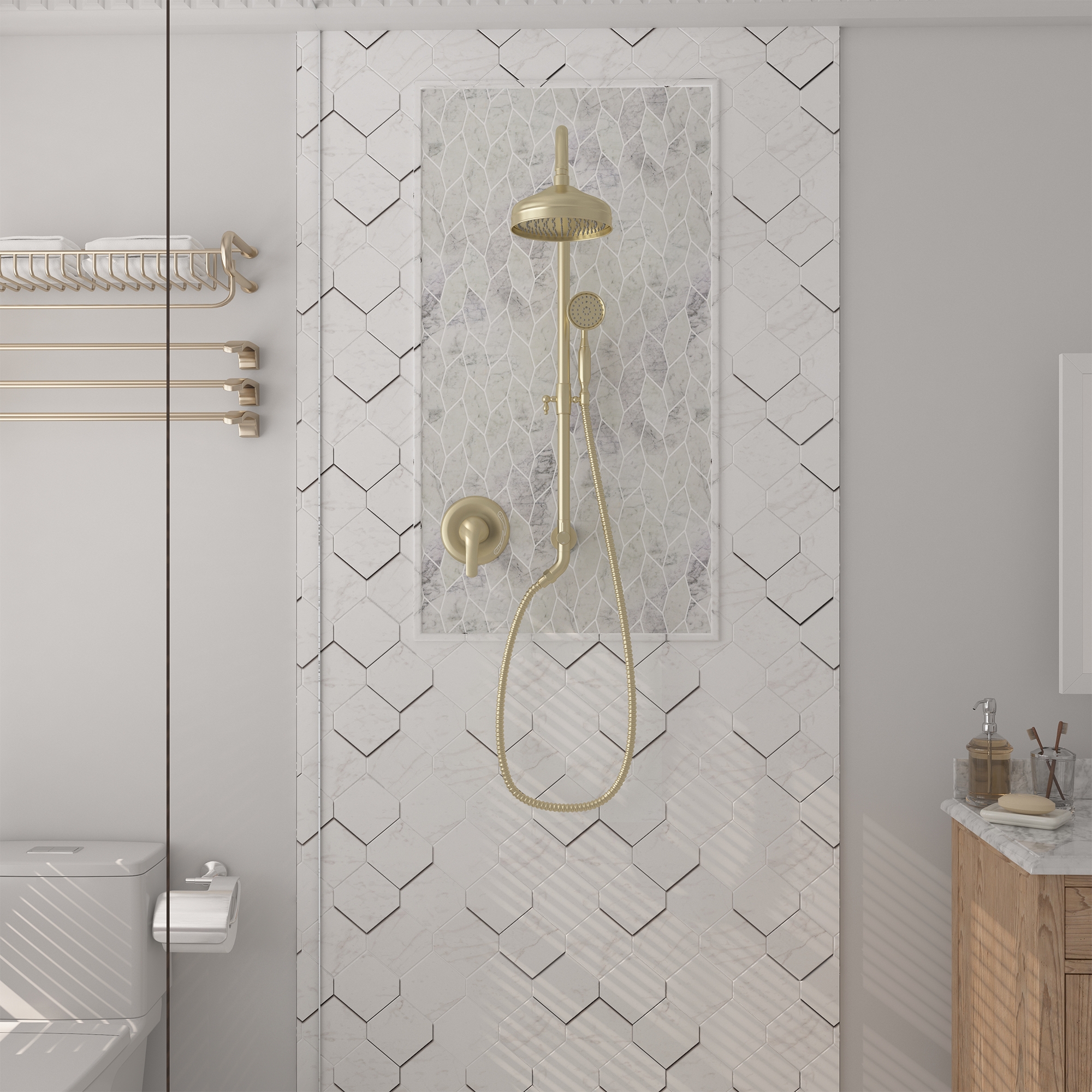 8-inch 2-Function Exposed Pipe Shower System with Shower Valve