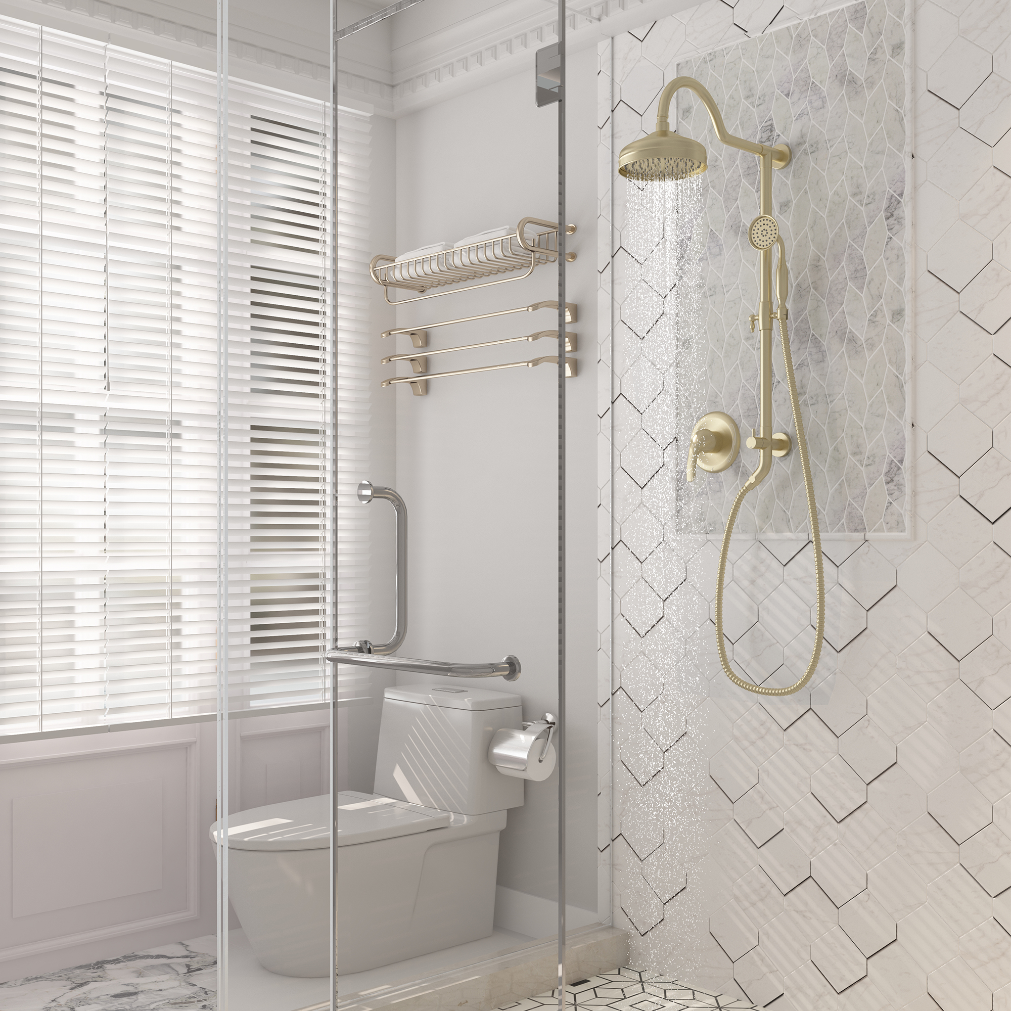 8-inch 2-Function Exposed Pipe Shower System with Shower Valve