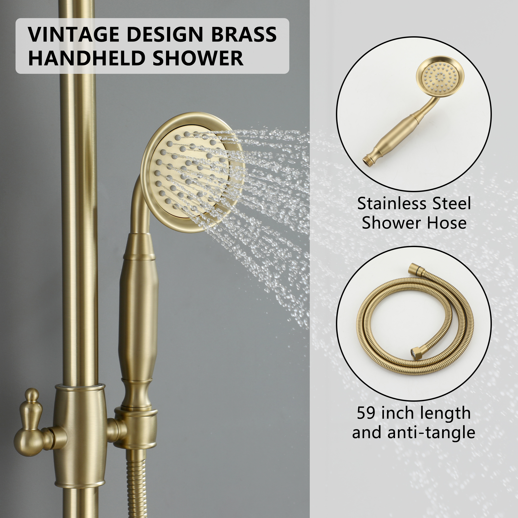 8-inch 2-Function Exposed Pipe Shower System with Shower Valve