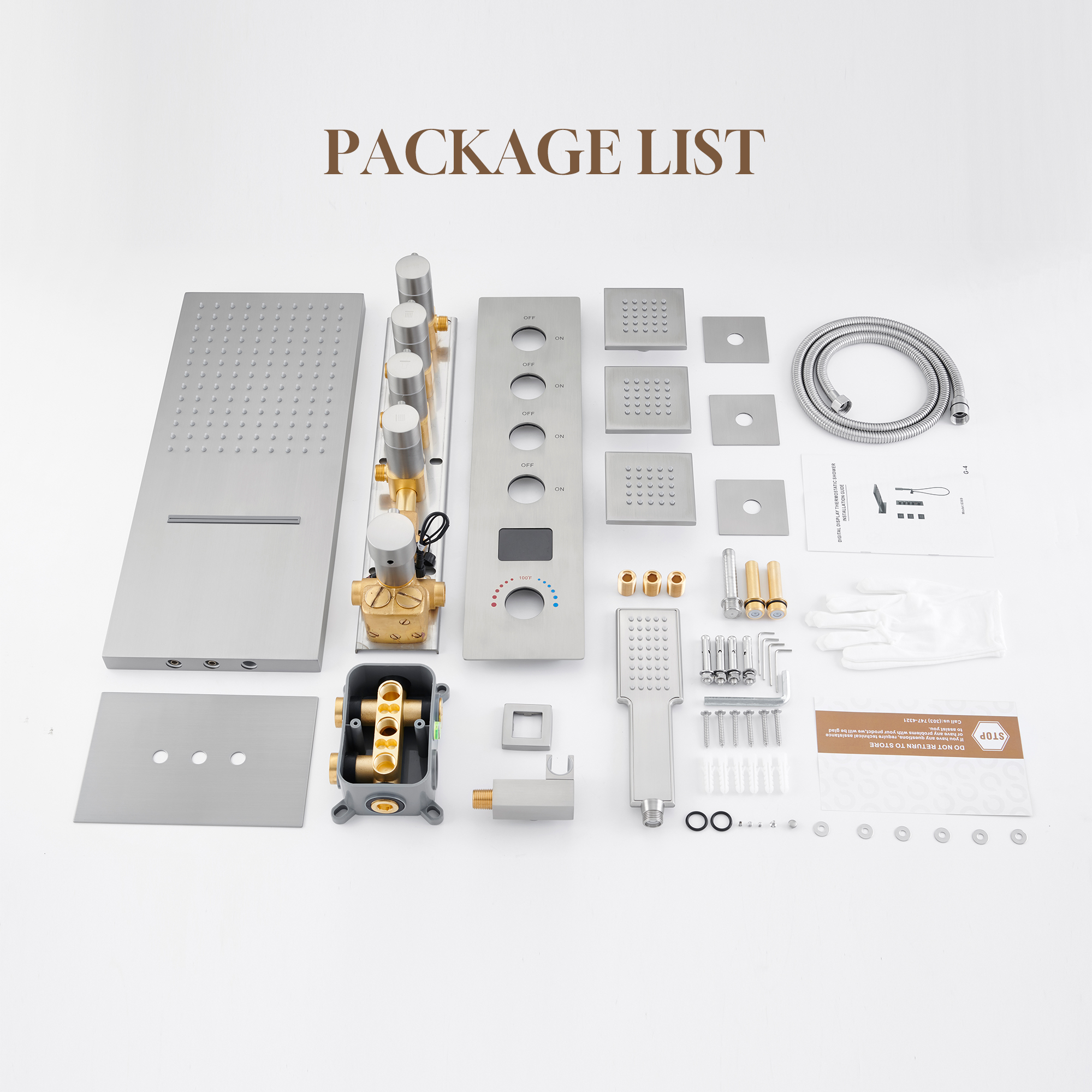 22" Luxury Thermostatic Shower System with Digital Temperature Display