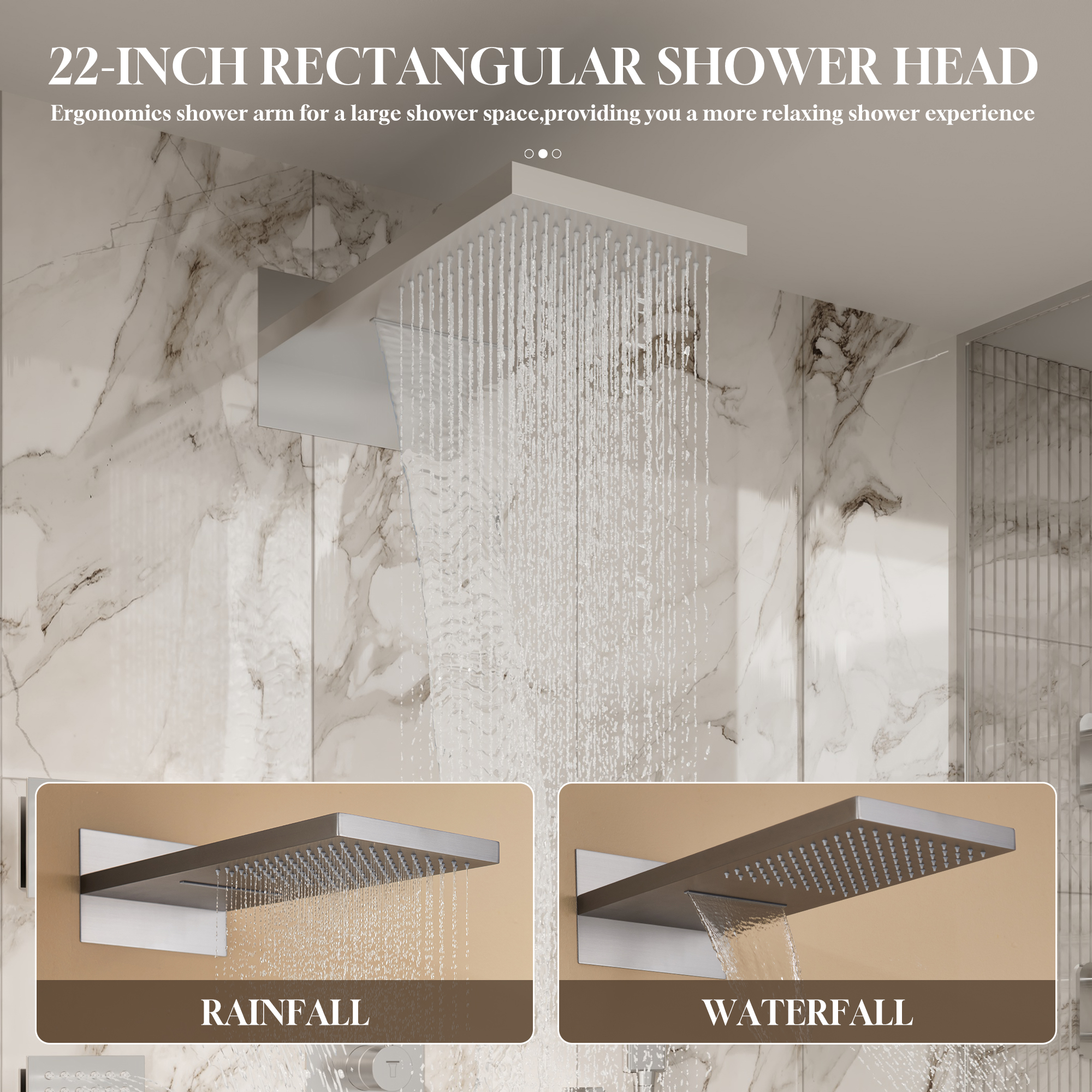 22" Luxury Thermostatic Shower System with Digital Temperature Display