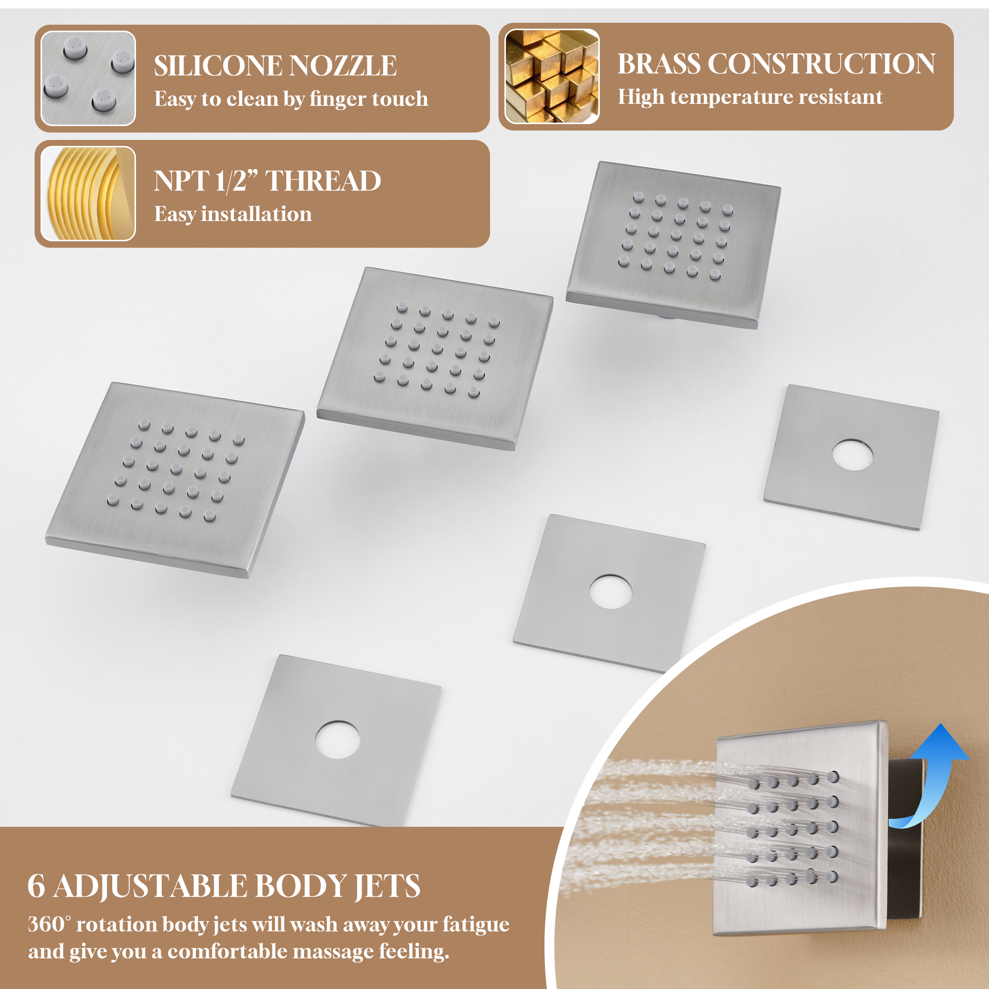 22" Luxury Thermostatic Shower System with Digital Temperature Display