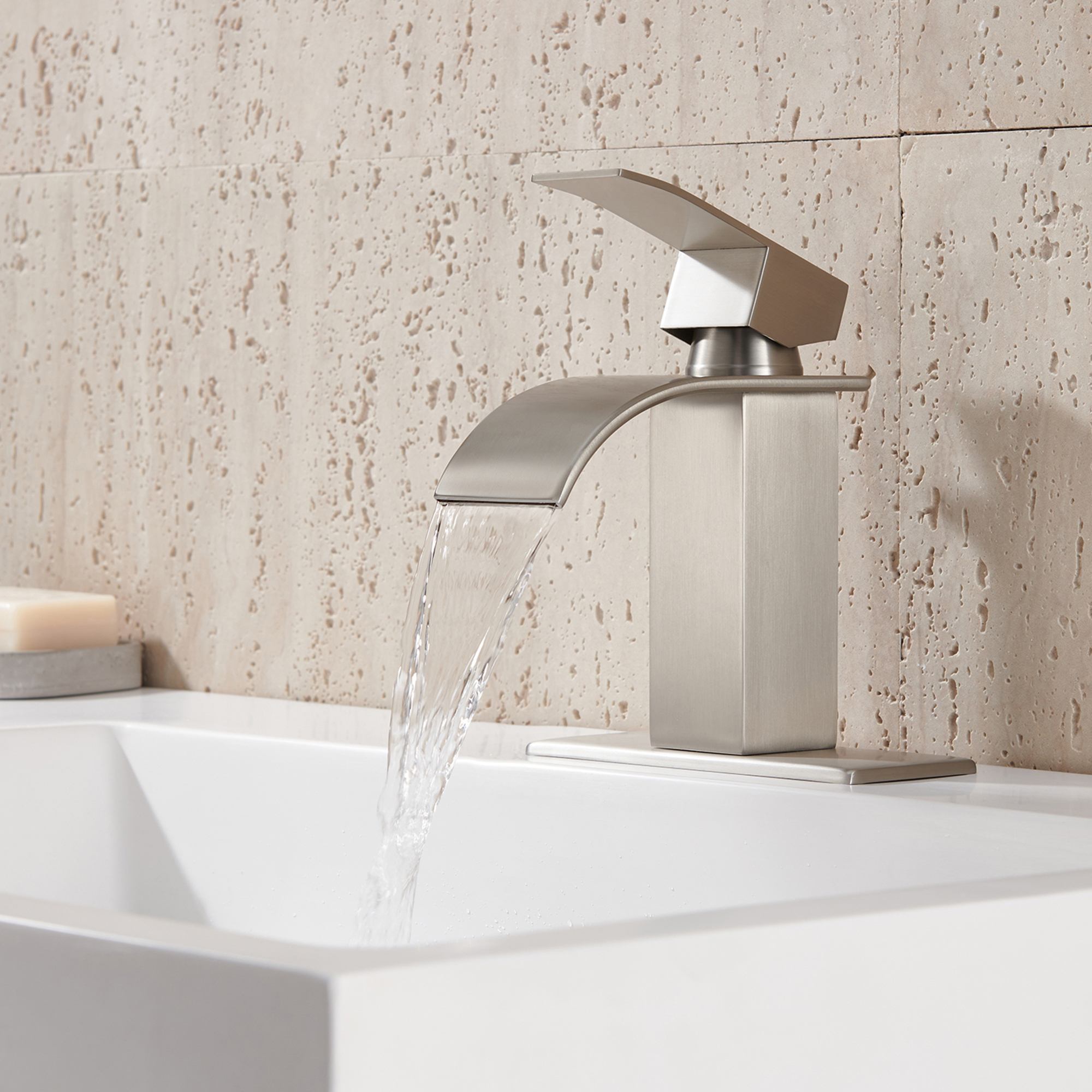 Single Handle Bathroom Sink Faucet Waterfall Spout Bathroom Sink Faucet