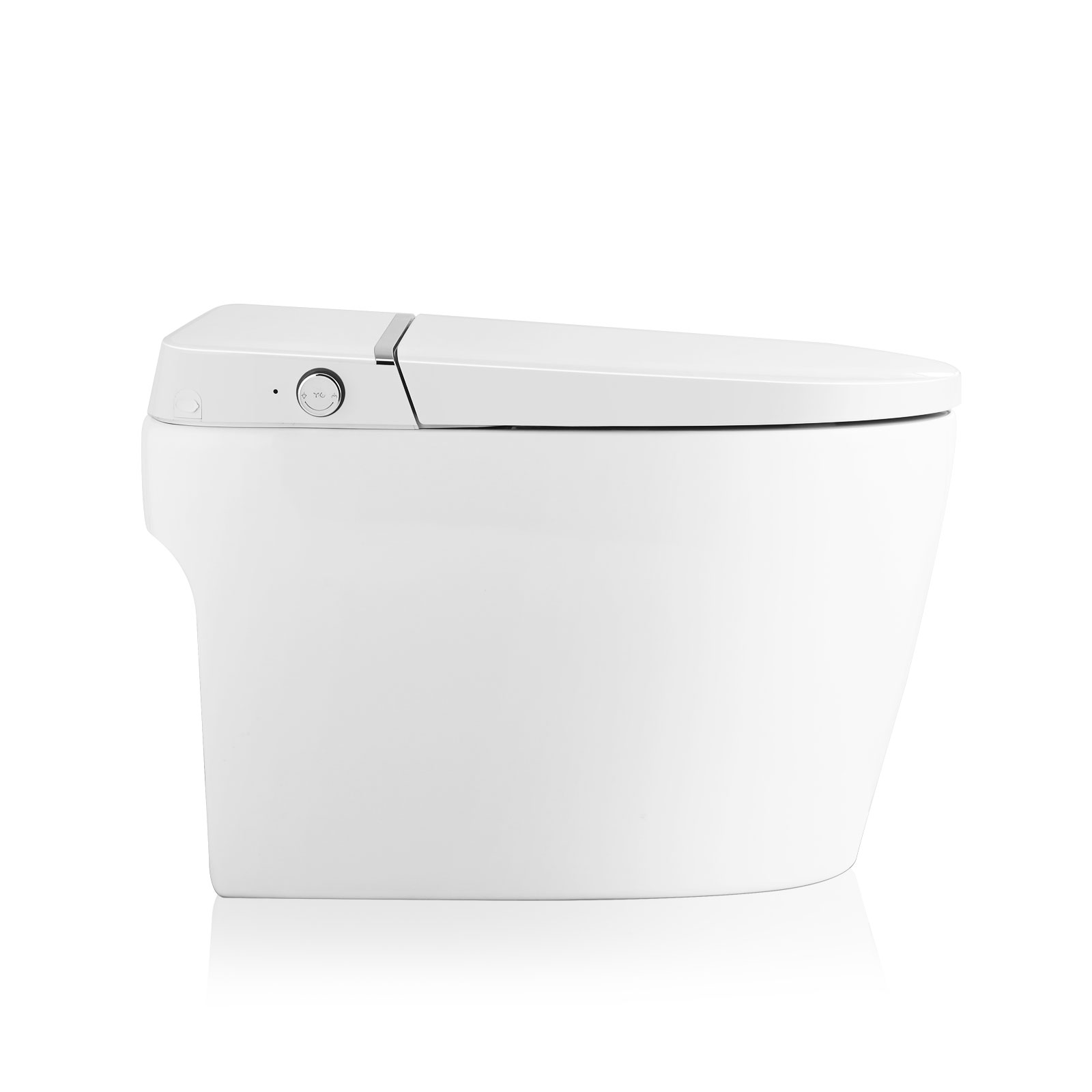 White Tankless Smart Toilet with Adjustable Sprayer and Self-Cleaning