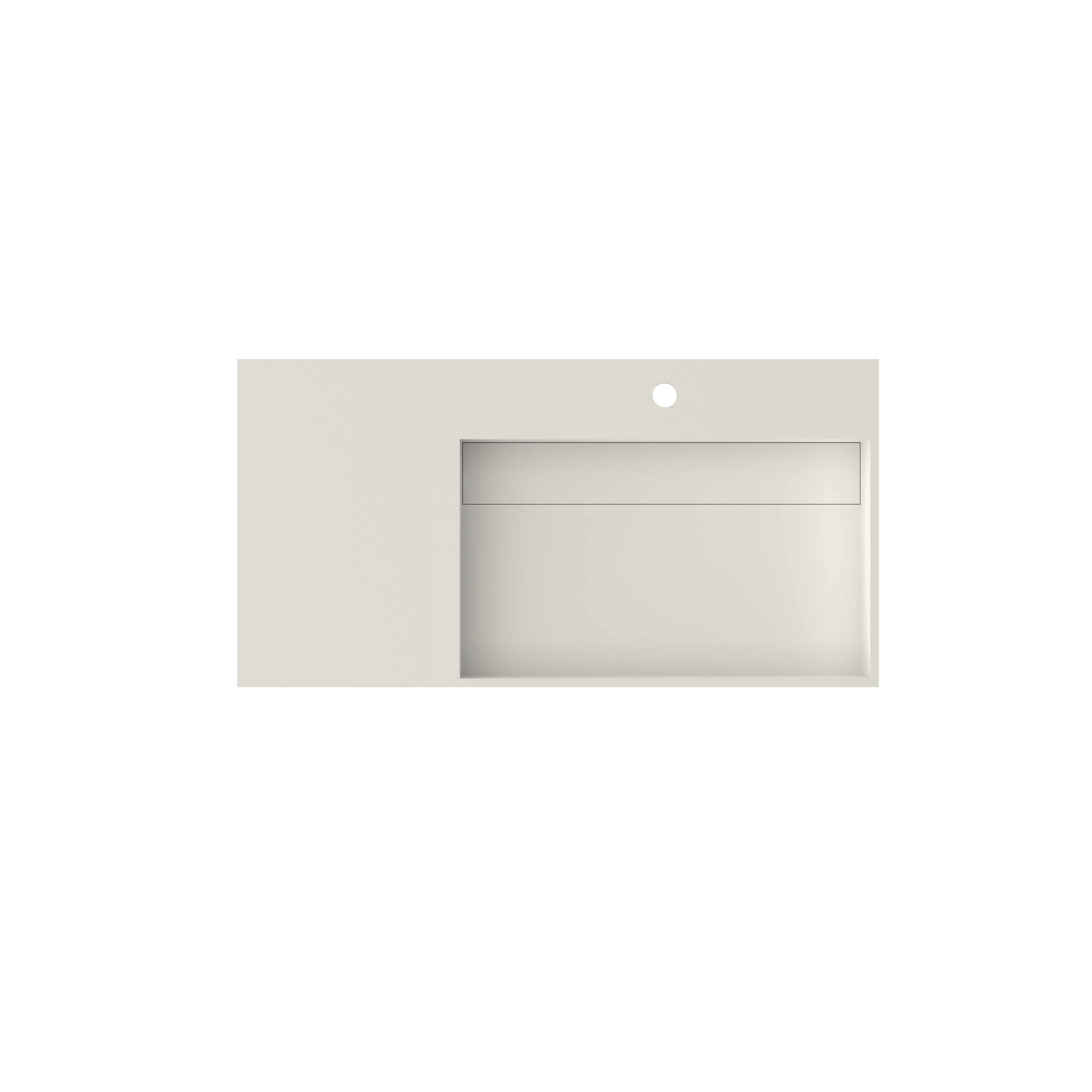 36 in. Wall-Mounted Solid Surface Bathroom Sink with Single Faucet Hole