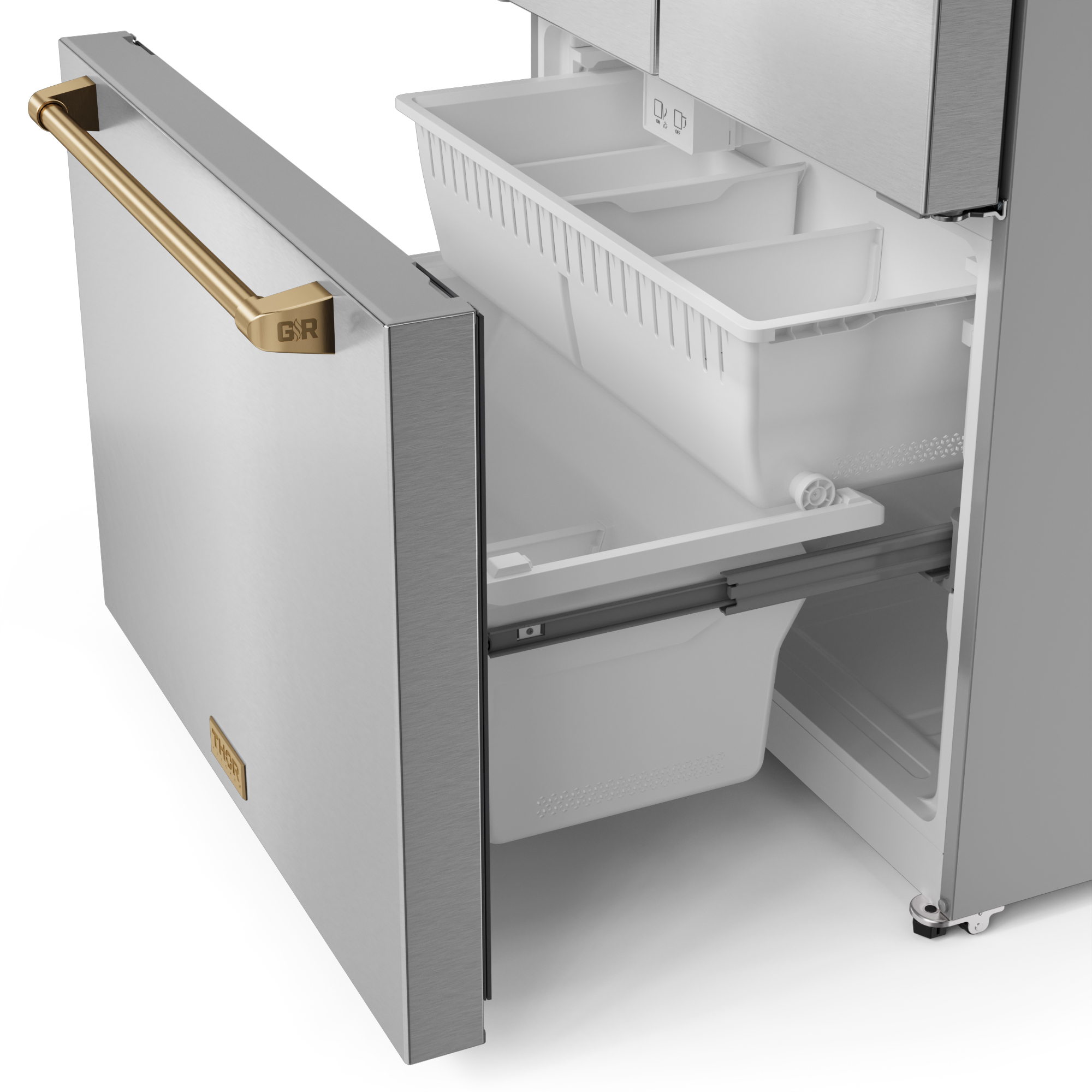 36 Inch 20.3 cu ft French Door Counter Depth Refrigerator with Ice Maker in Stainless Steel