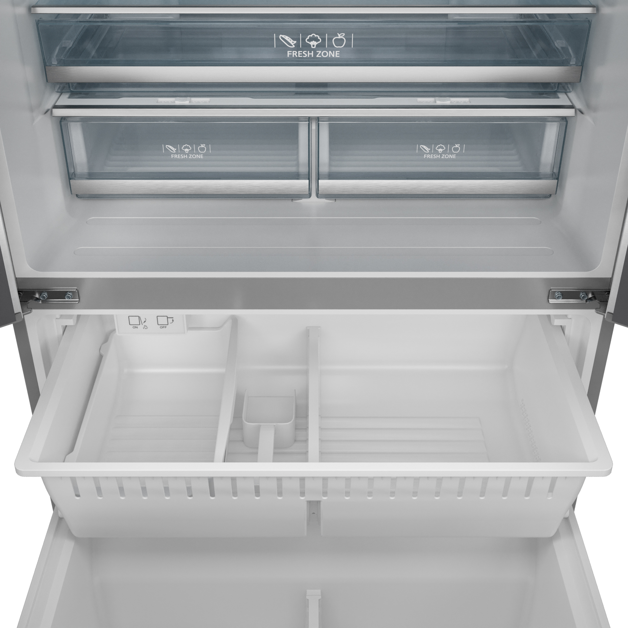36 Inch 20.3 cu ft French Door Counter Depth Refrigerator with Ice Maker in Stainless Steel