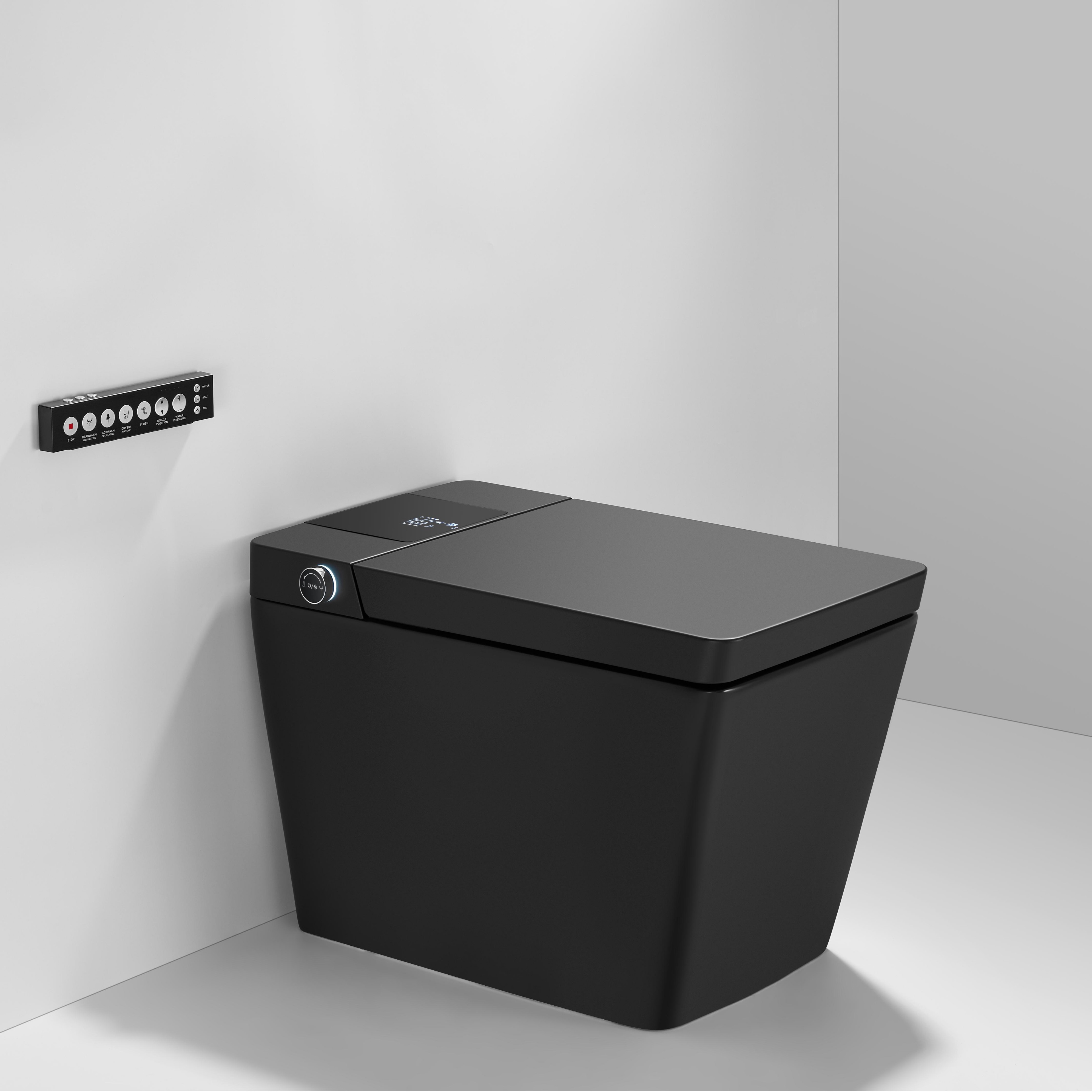 Square Smart Bidet Toilet with Heated Seat and Radar Sensor Lid