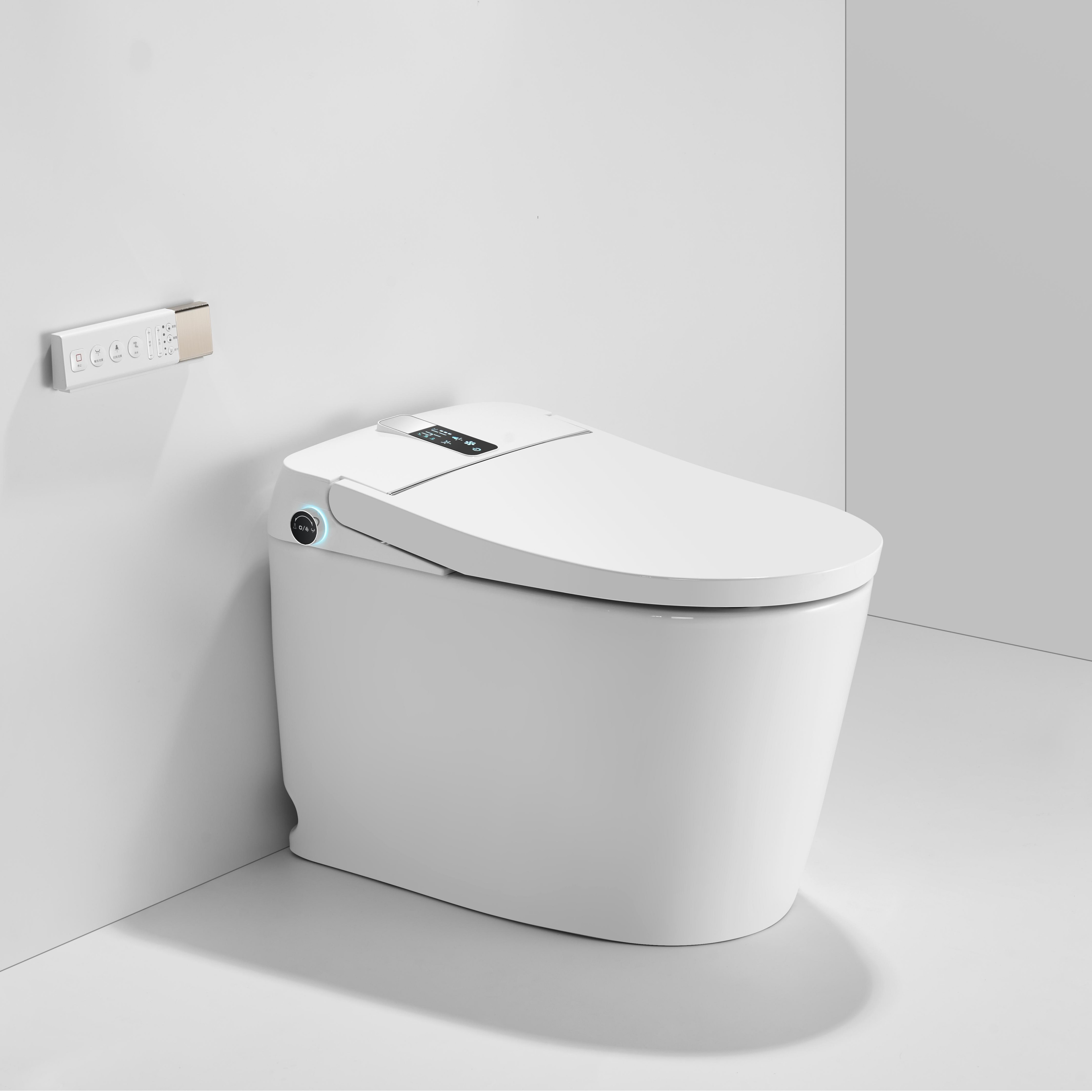 Luxe Smart Bidet Toilet with Built-in Deodorizer and LED Display, White, Black, or Grey