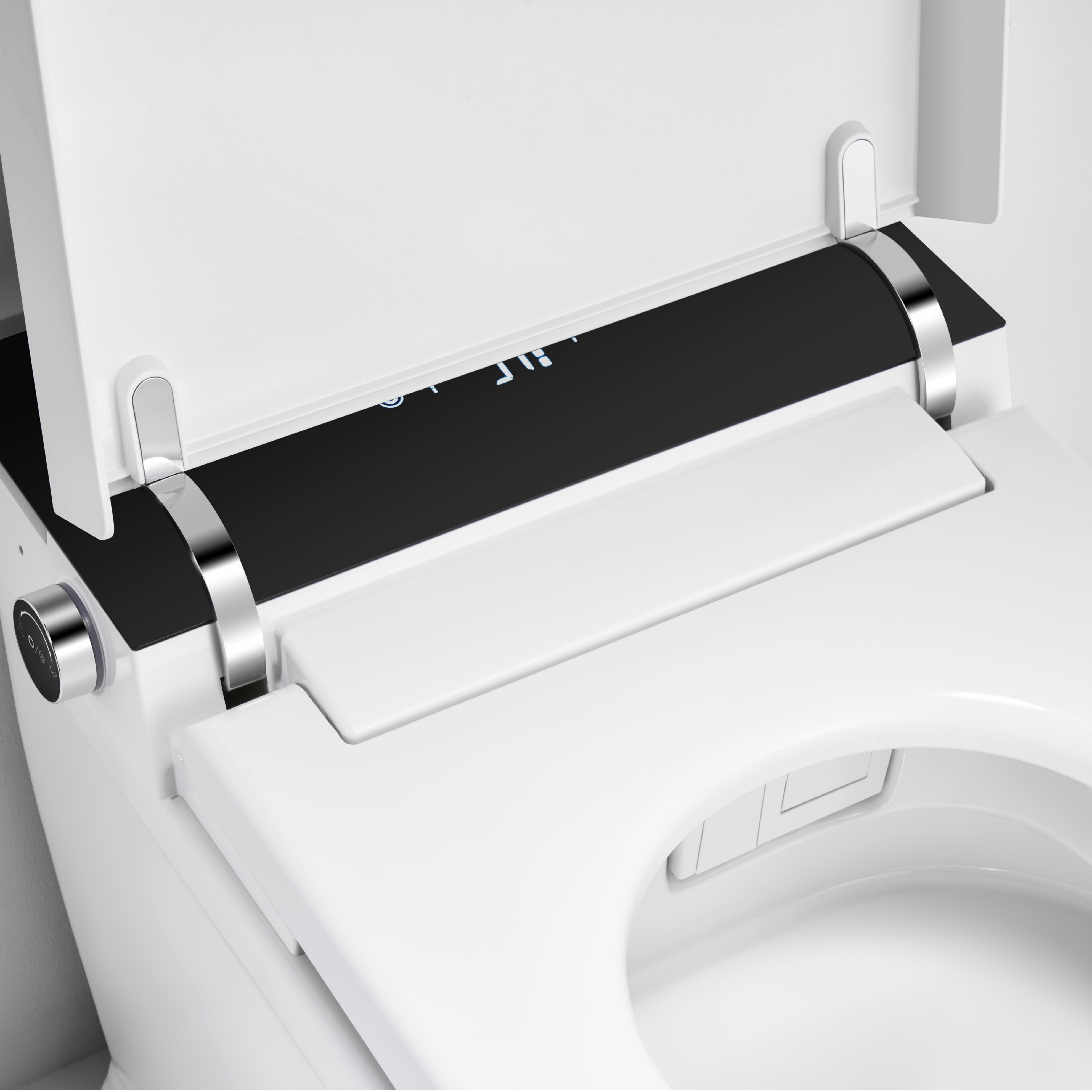 White Elongated Smart Bidet Toilet with UV Sterilization and Remote Control