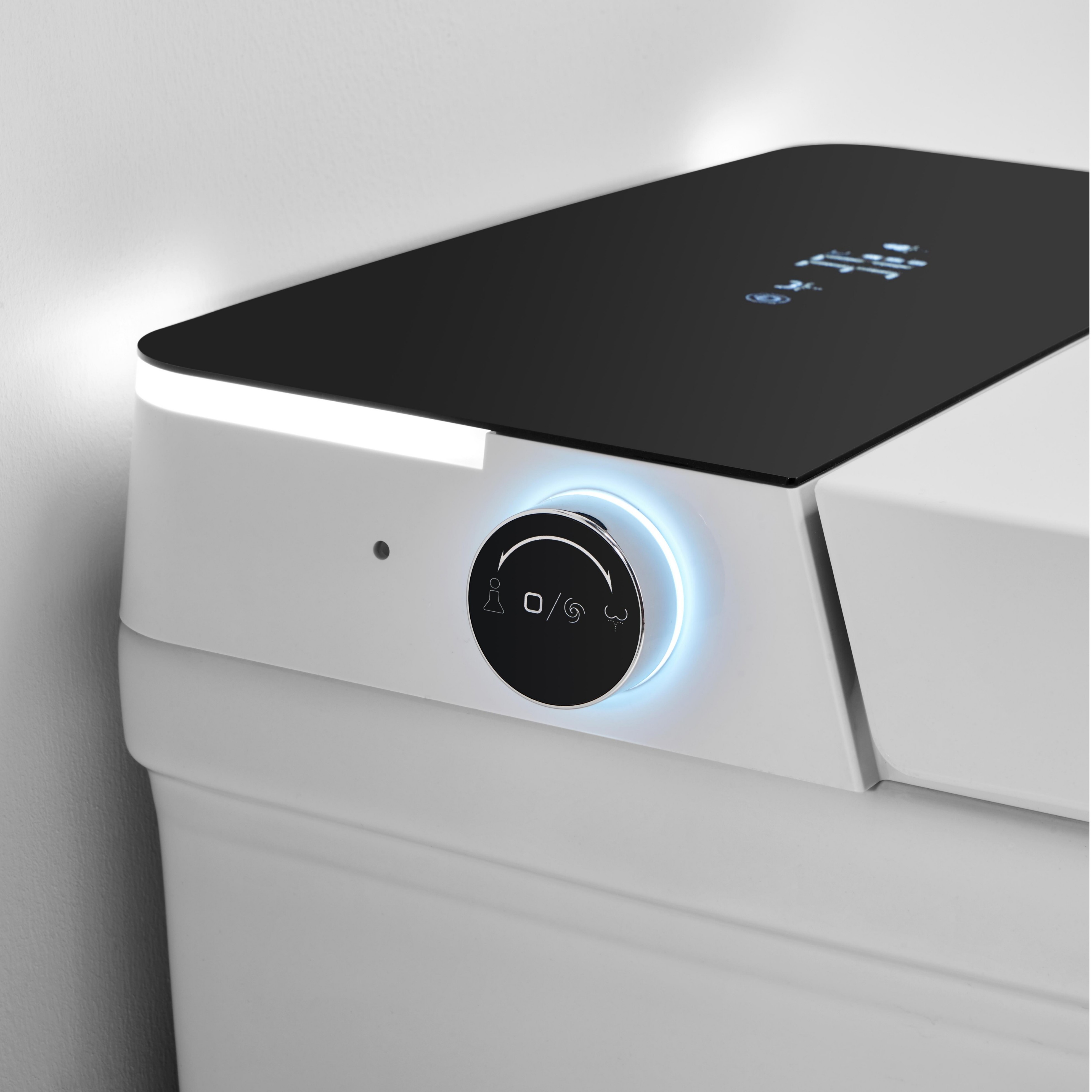 White Elongated Smart Bidet Toilet with UV Sterilization and Remote Control