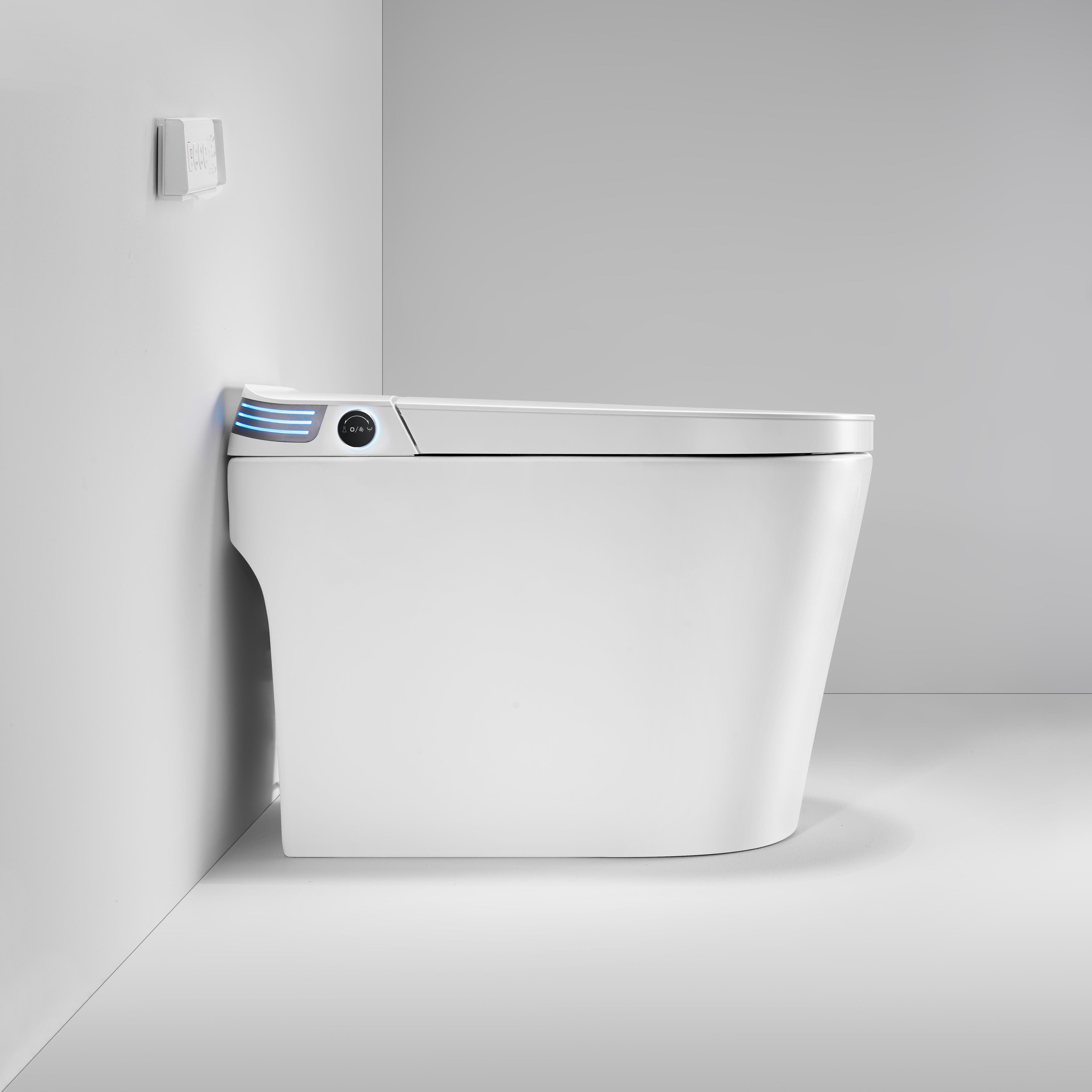 Modern Antibacterial Ceramic Smart Toilet with Side Ambient Lighting