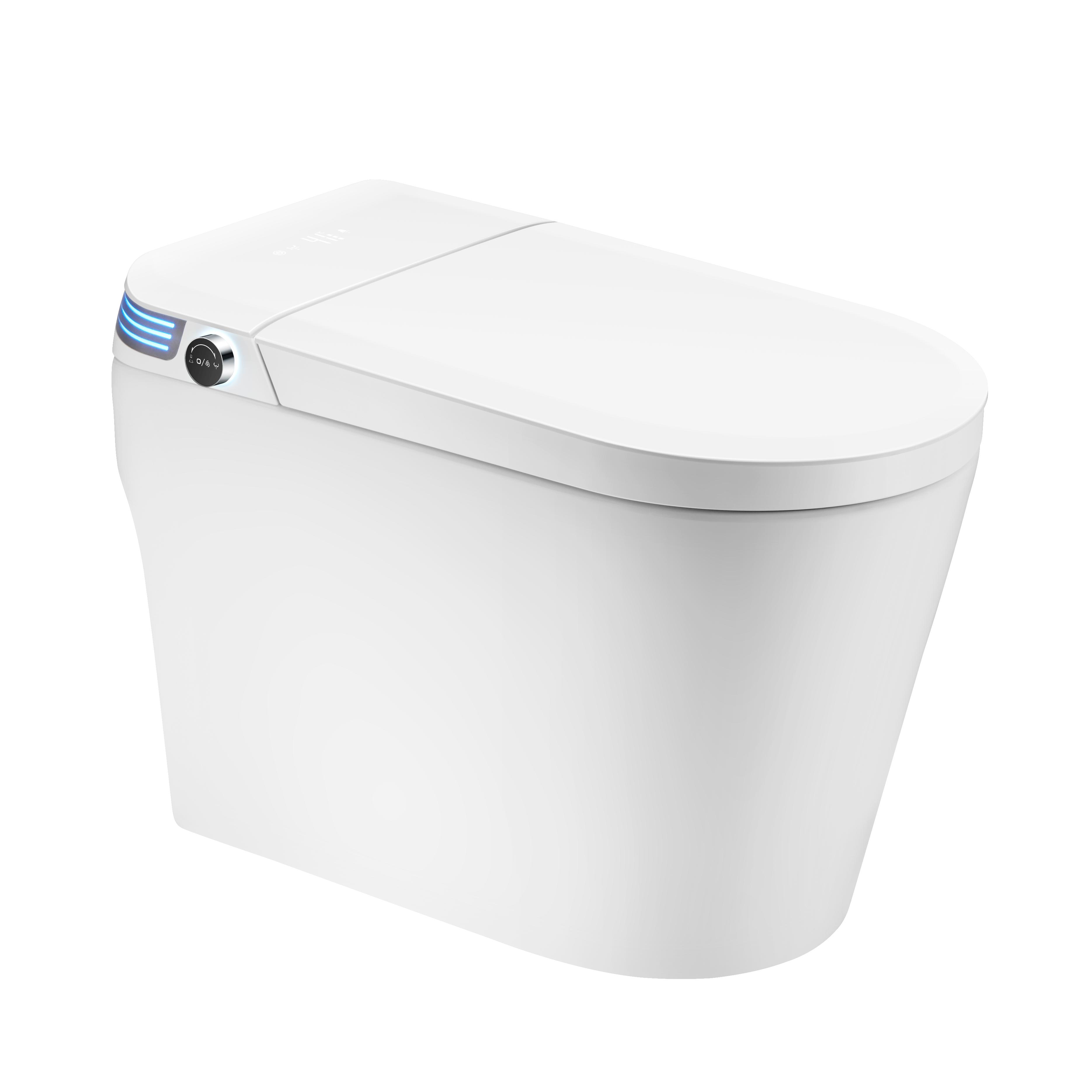 Modern Antibacterial Ceramic Smart Toilet with Side Ambient Lighting