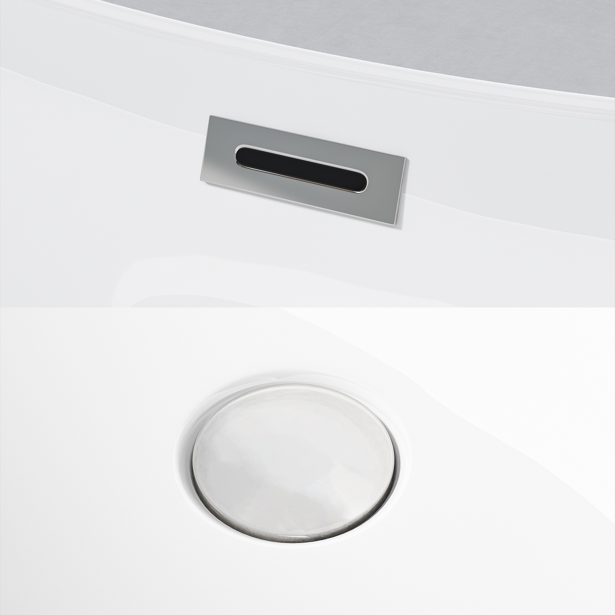 67" Acrylic Freestanding Twin Slipper Bathtub with Overflow and Pop-up Drain