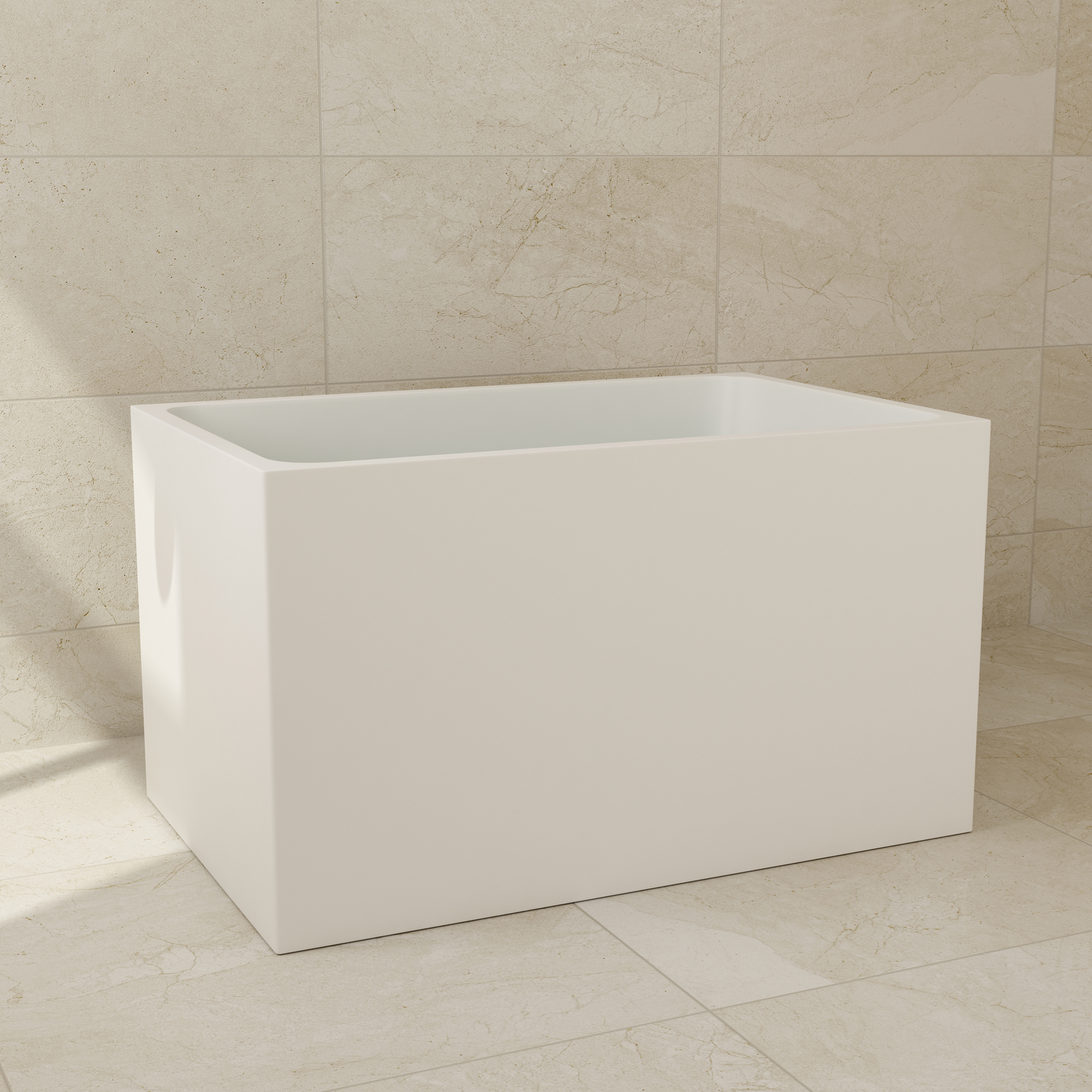 43" Gloss White Rectangule Acrylic Freestanding Bathtub with&without Built-in Seat