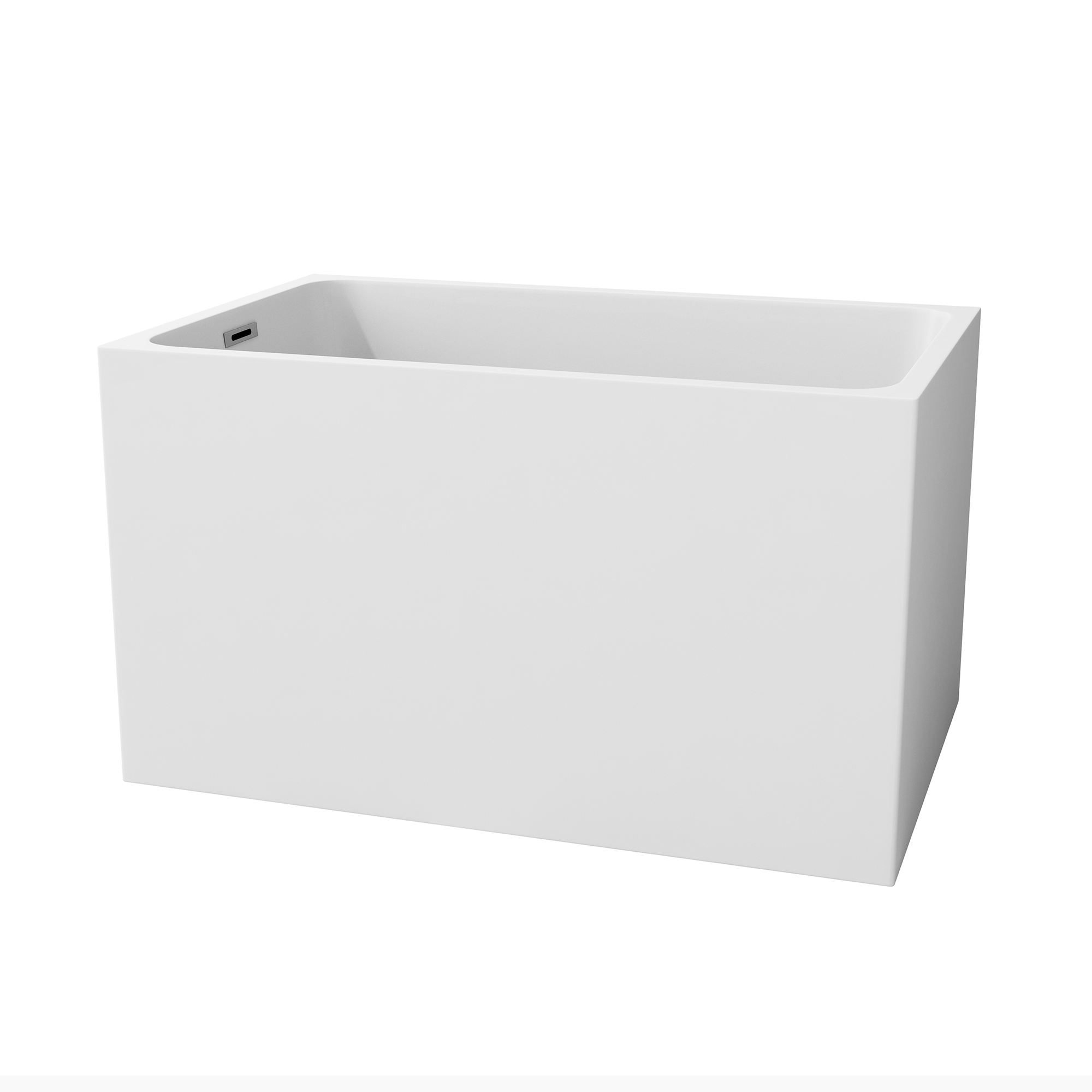 43" Gloss White Rectangule Acrylic Freestanding Bathtub with&without Built-in Seat