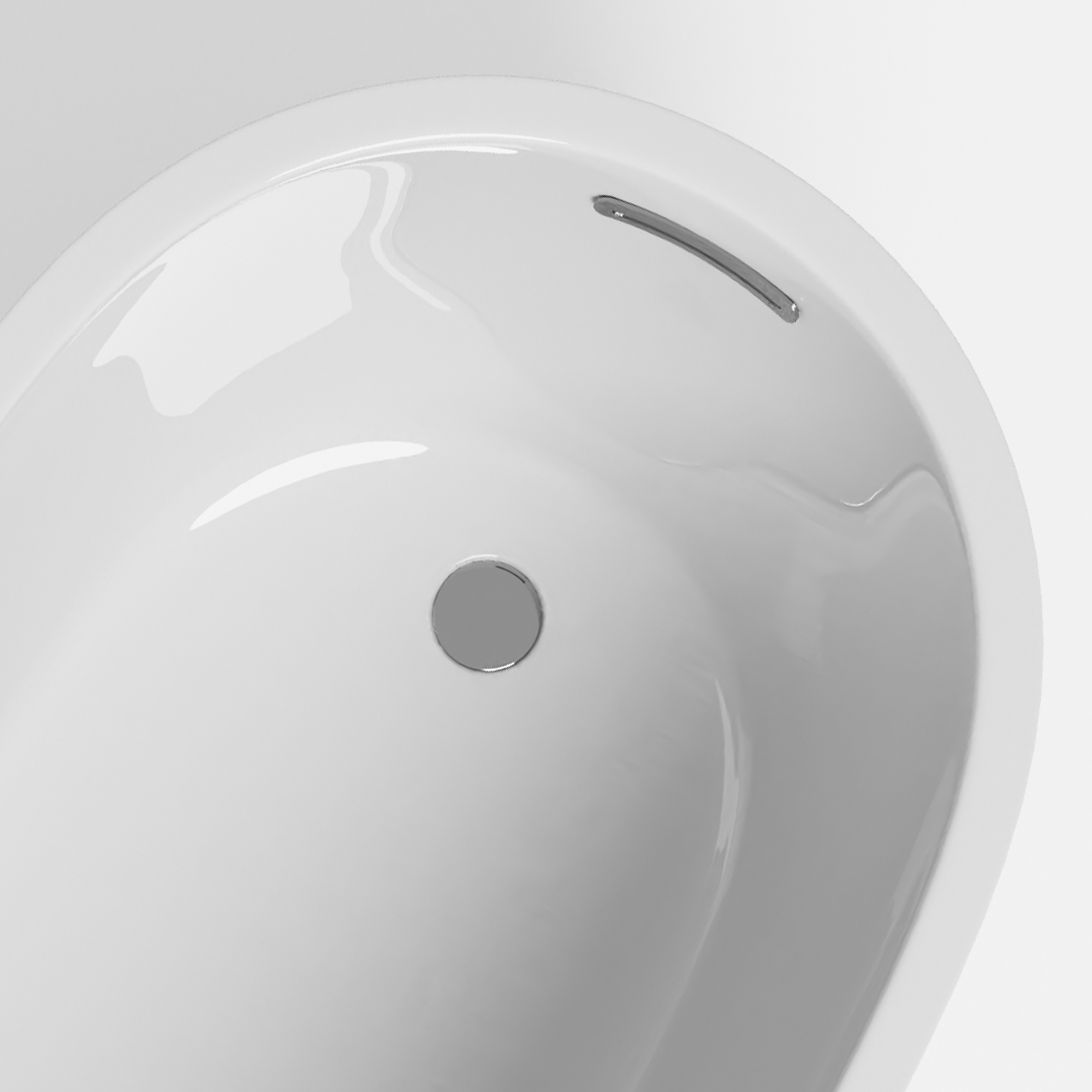 67" Special-Shaped Acrylic Freestanding Slipper Bathtub in Gloss White with Overflow and Drain