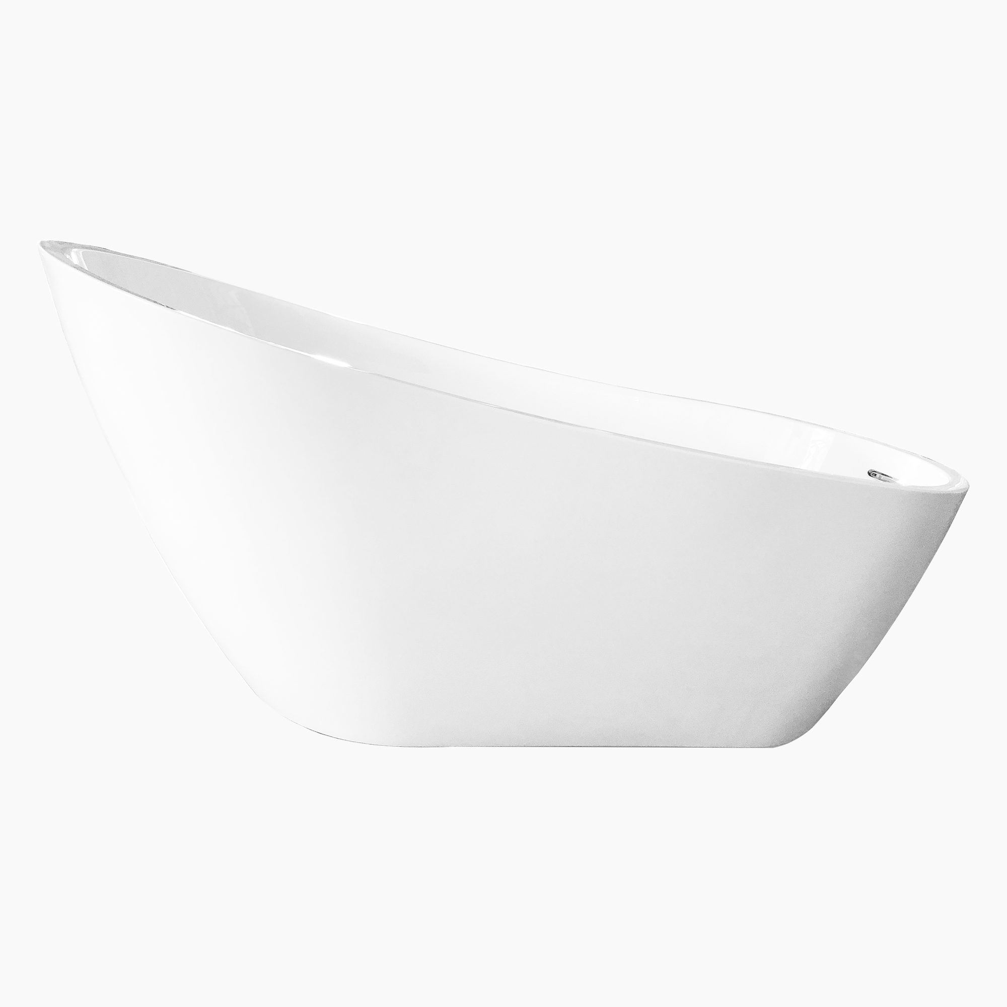 67" Special-Shaped Acrylic Freestanding Slipper Bathtub in Gloss White with Overflow and Drain
