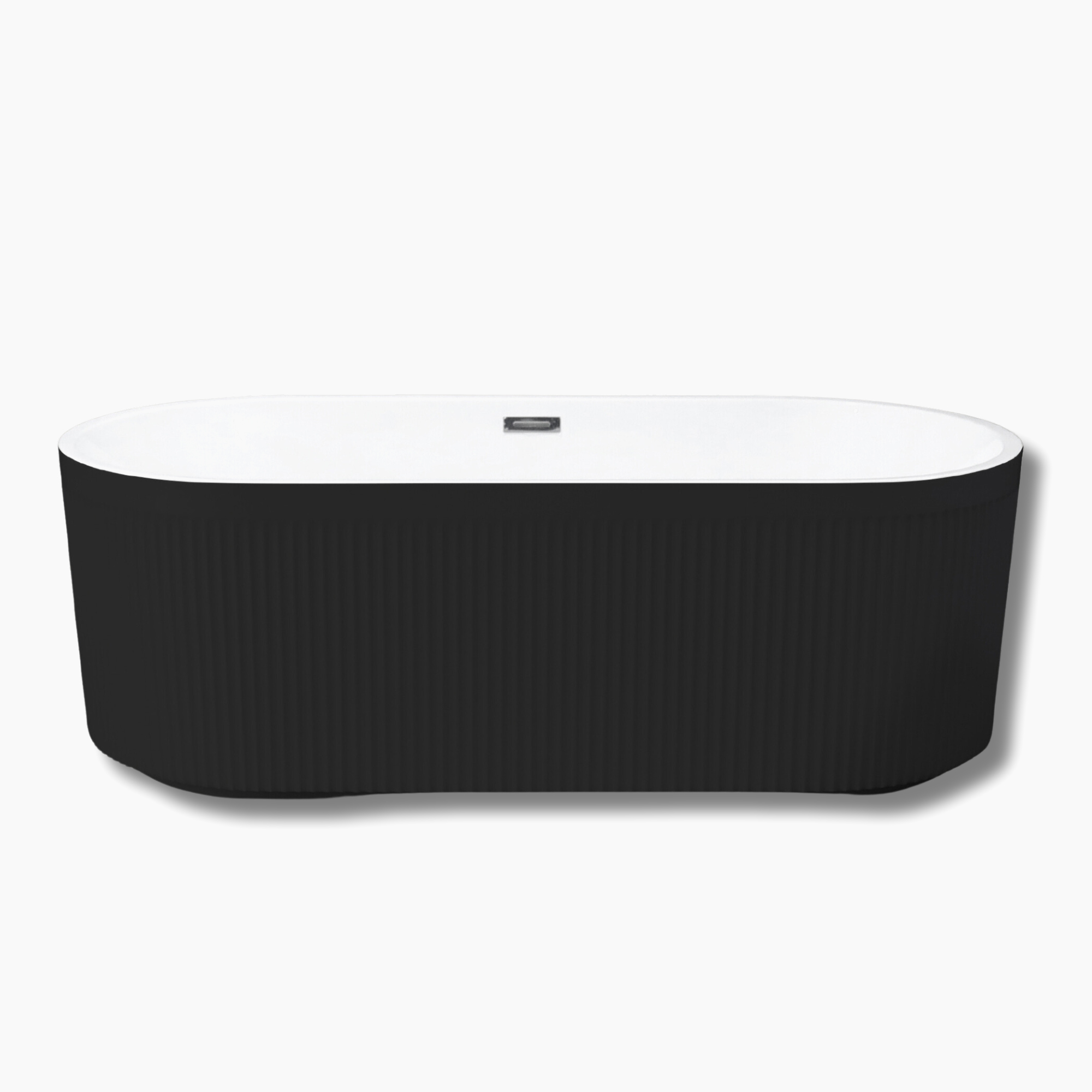 59"/69" Oval Acrylic Freestanding Bathtub with Unique Pleated Design