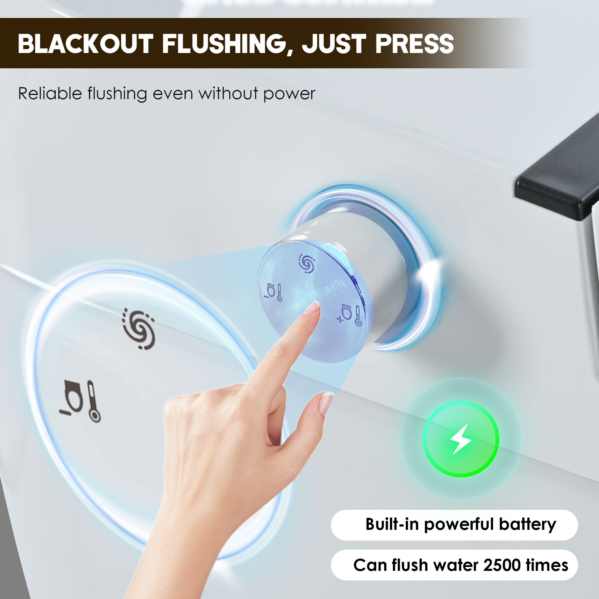 Heated Seat Smart Toilet with Dual Flush 1/1.28 GPF and Adjustable Temperature