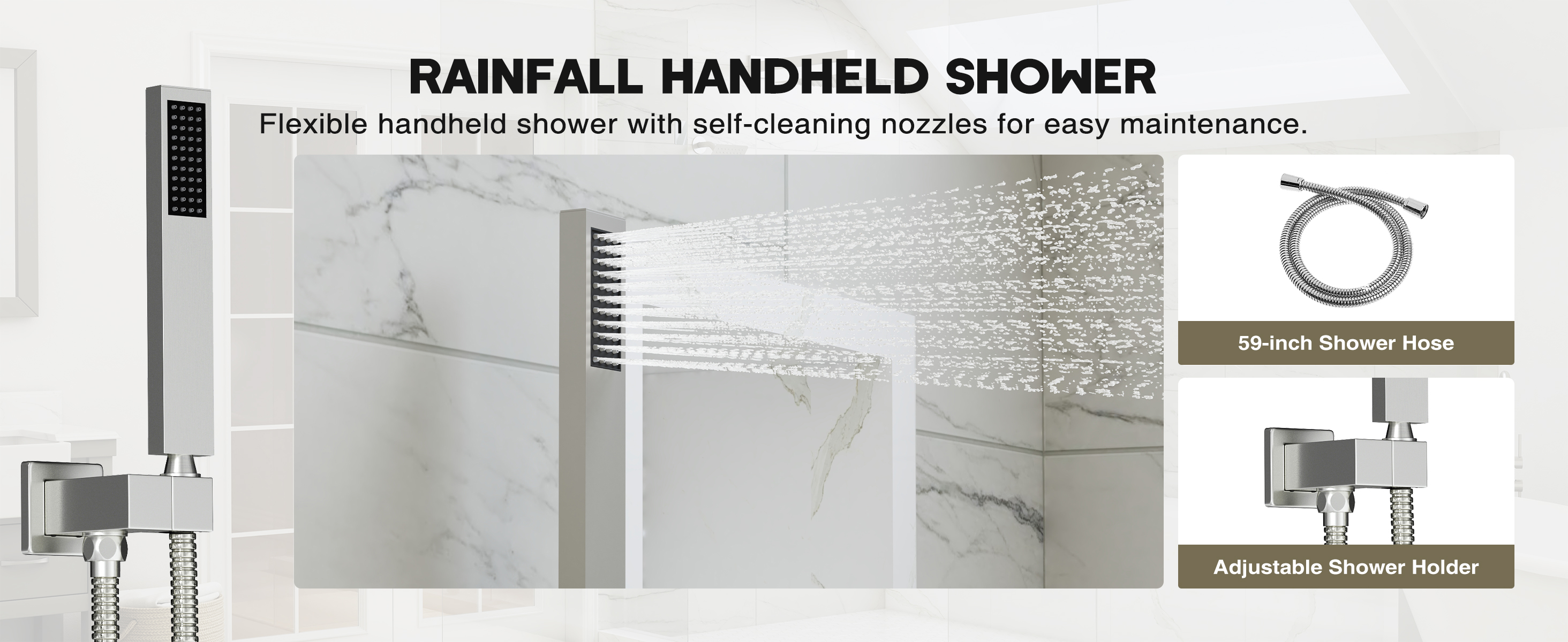 Rain Shower System with Hand Shower