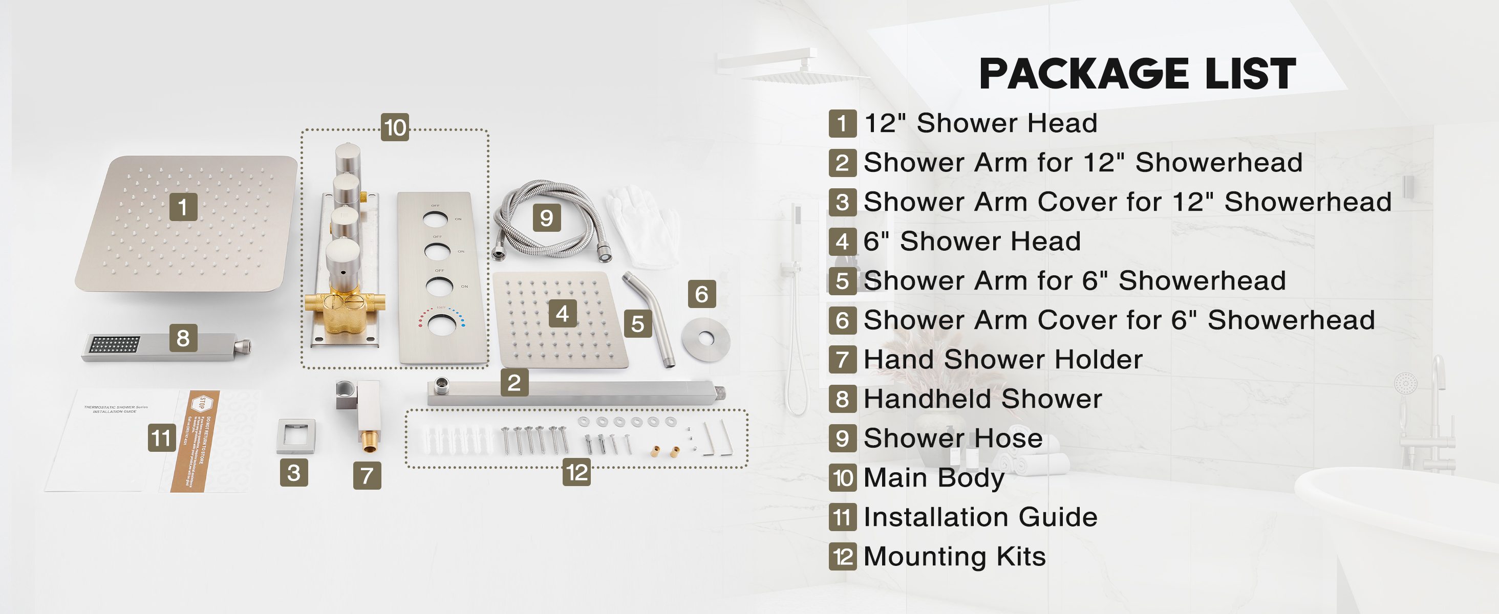 Dual Shower System Package List