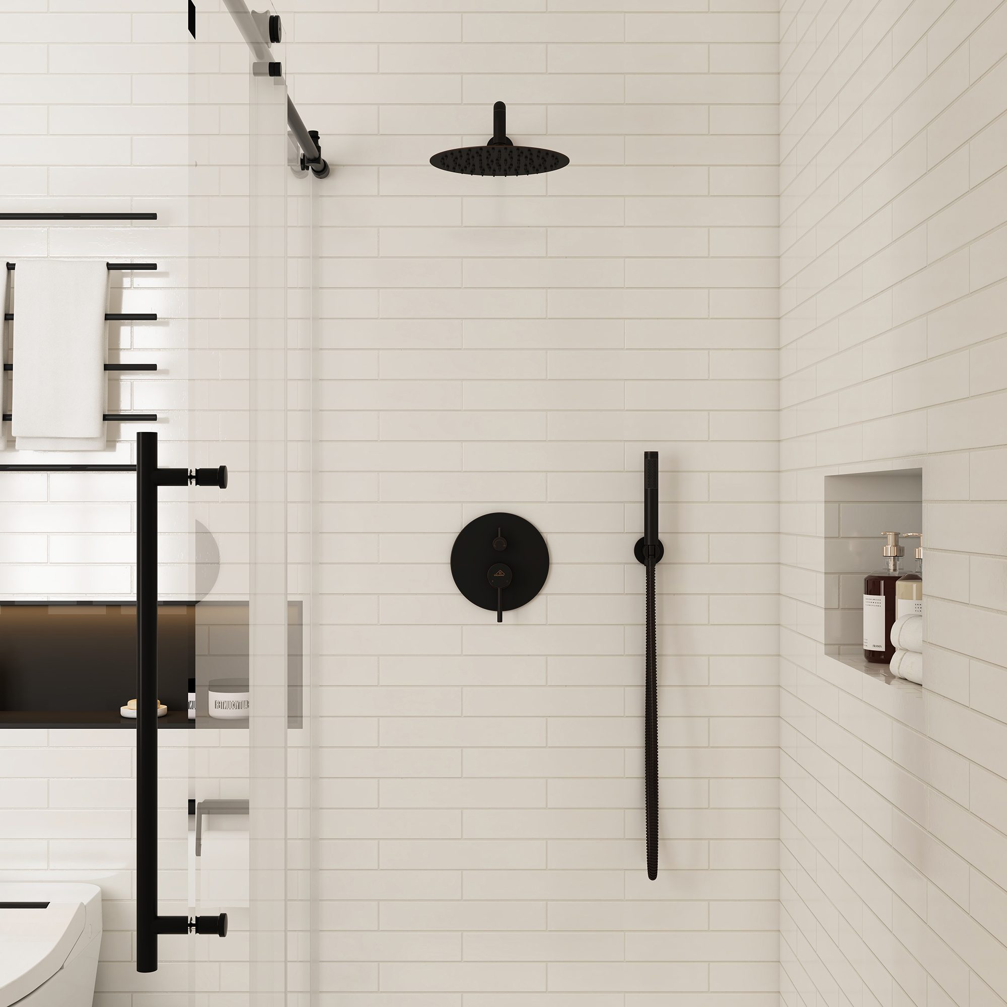 10" Wall Mount Rain Shower System with Handheld in Oil Rubbed Bronze