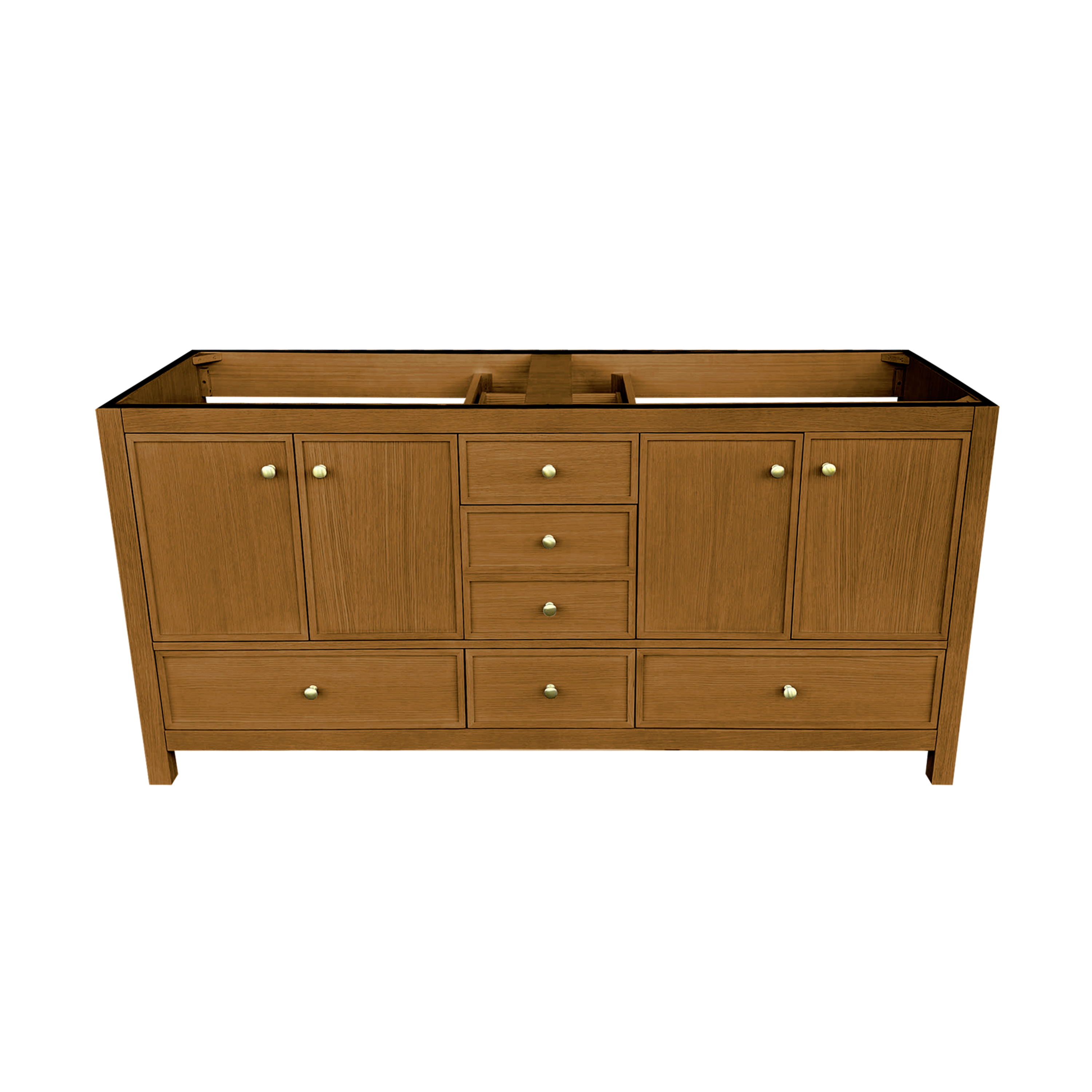 48"/60"/72" Freestanding Bathroom Vanity with Single/Double Sink & Marble Top