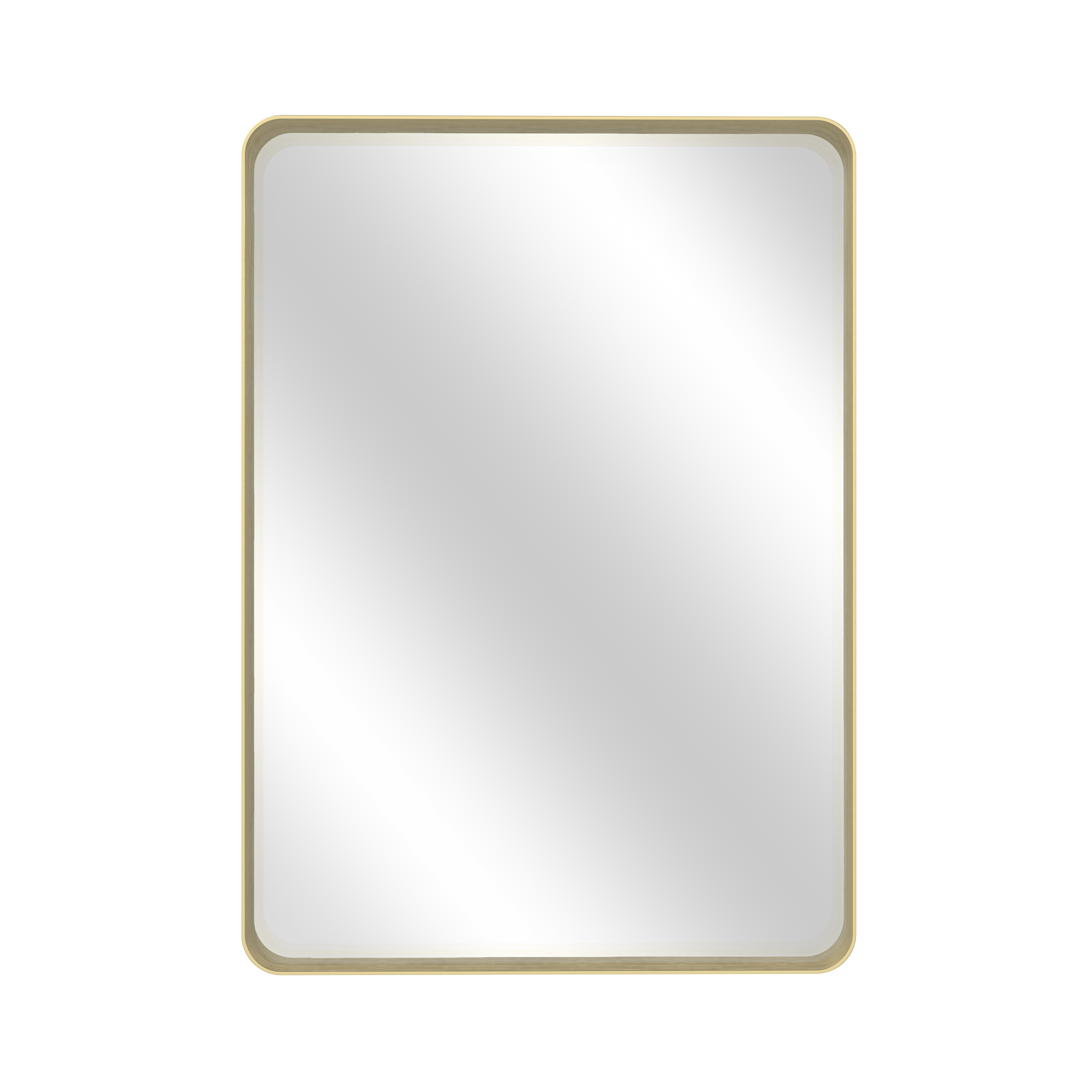 Tempered Glass Wall-Mounted Mirror with Gold Metal Frame
