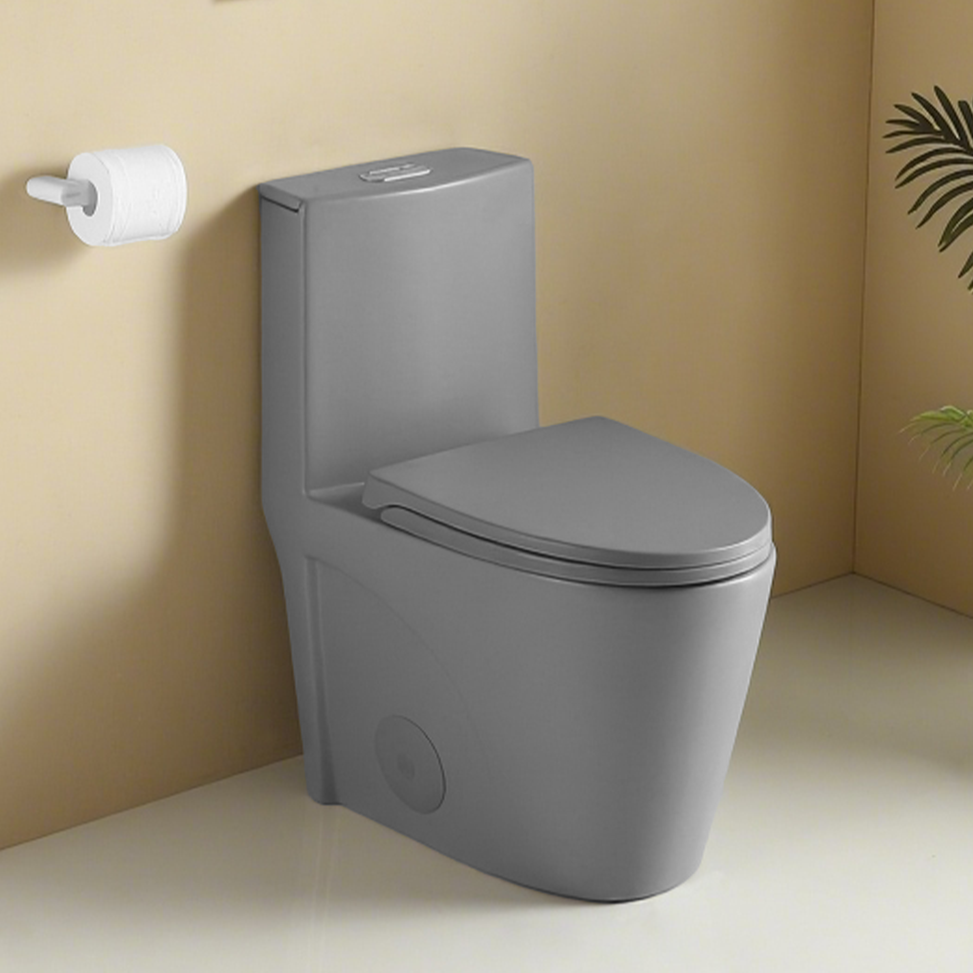 Dual-Flush 1.1/1.6 GPF Elongated One-Piece Toilet with Soft-Close Seat