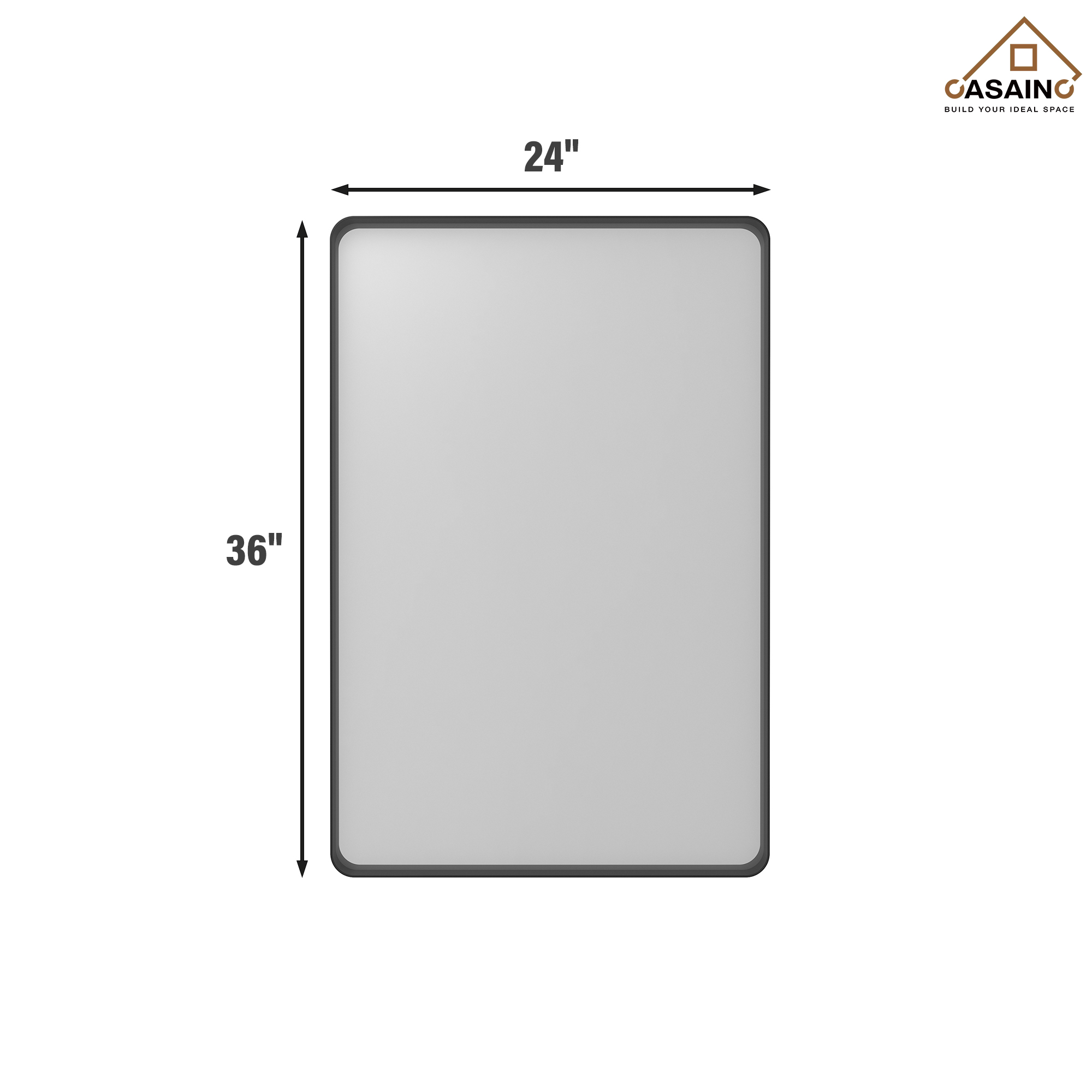 Wall-Mounted Vanity Mirror with Matte Black Metal Frame