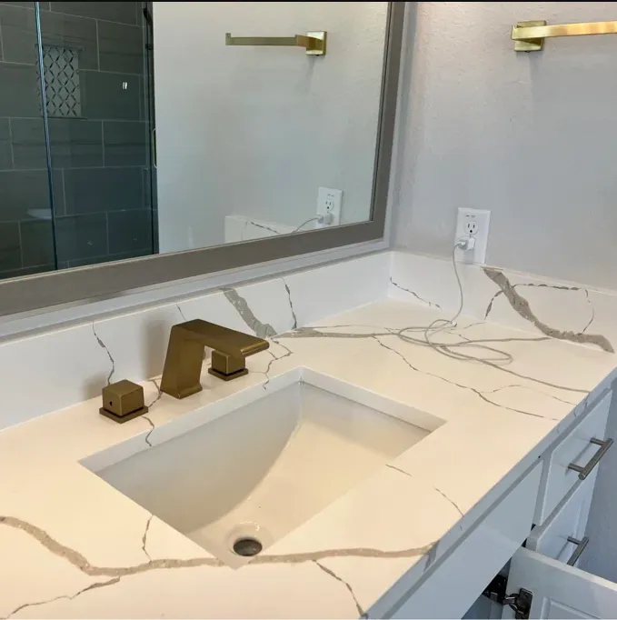 Luxurious Space: Wet Room with Brushed Gold Bathroom Fixtures