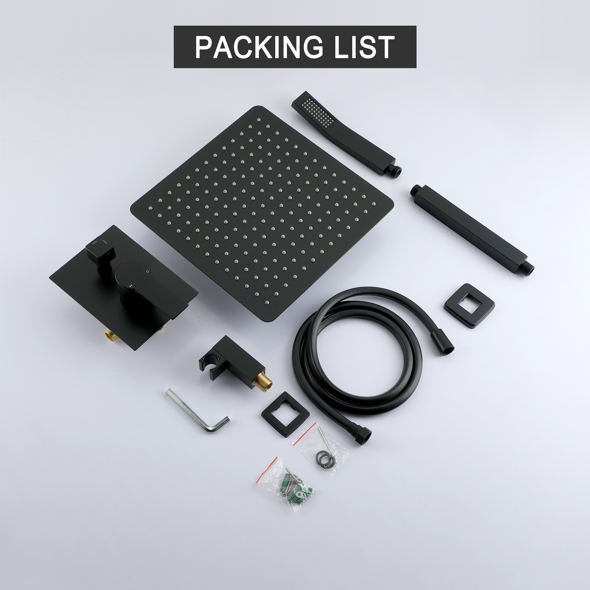 10-inch/12inch Rainfall Shower System With Hand Shower & Pressure-Balanced Valve