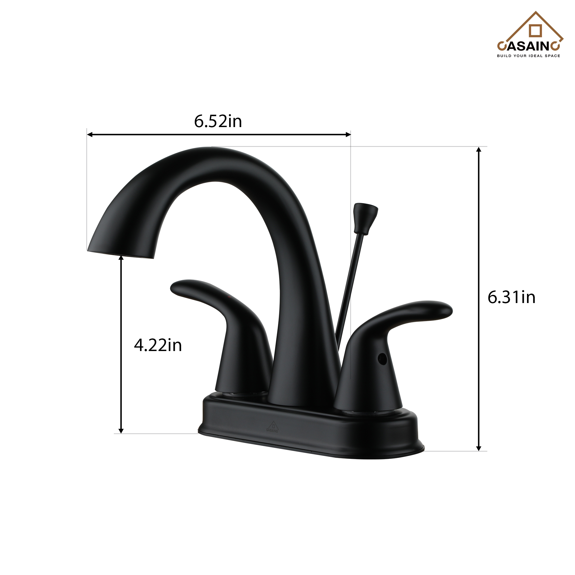Luxurious Matte Black Bathroom Sink Faucet Set with Dual Handles