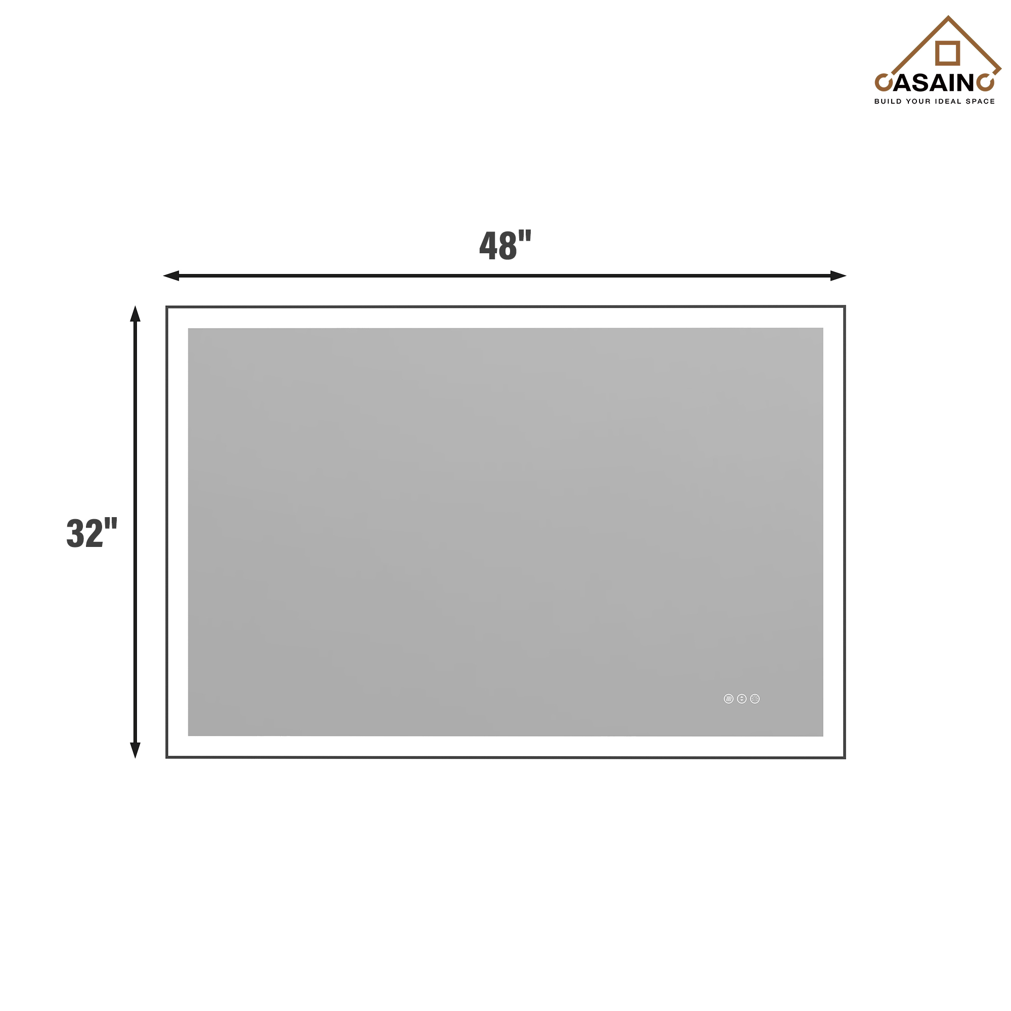 Tempered Glass LED Mirror with Aluminum Frame for Bathroom Vanity