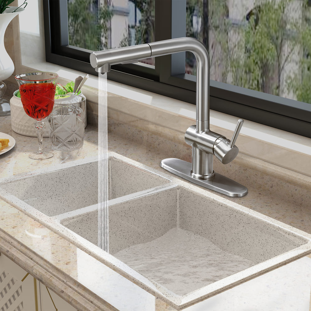 Premium Pull-Down Kitchen Faucet with Dual-Function Spray & Full PEX Water Path