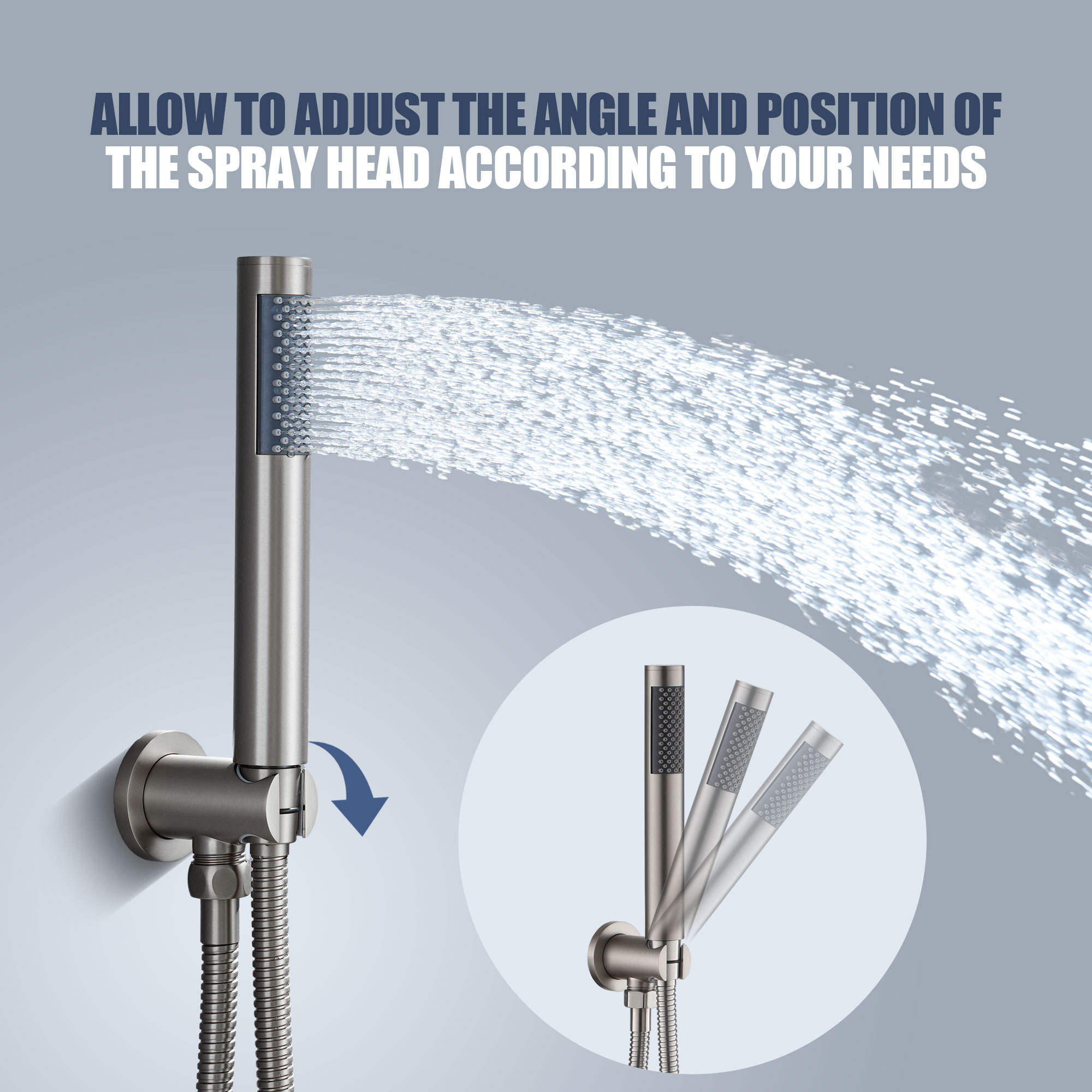 10" Wall Mount Water Saving Rain Shower Head System with Handheld