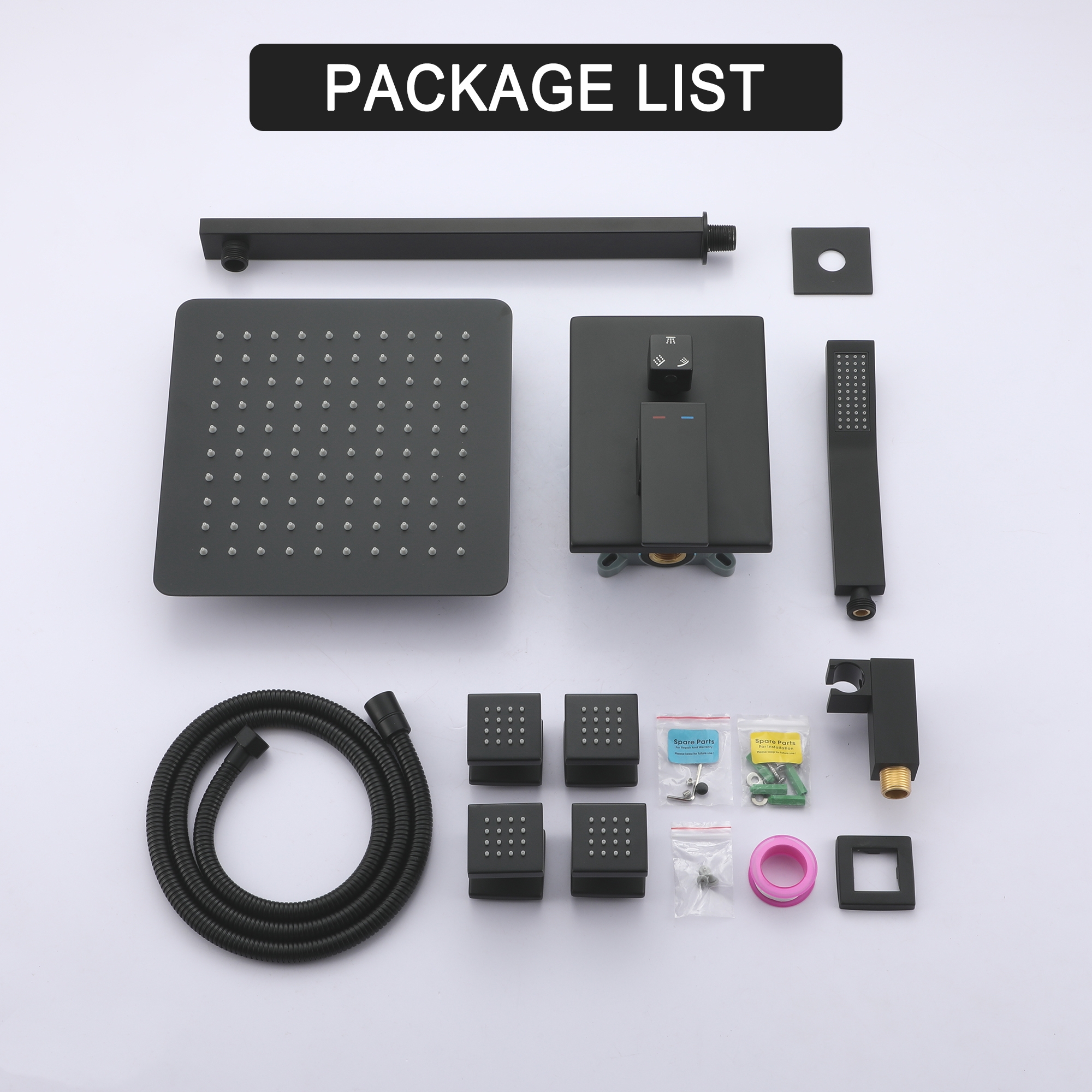 10-Inch Stainless Steel Shower System with 4 Body Jets