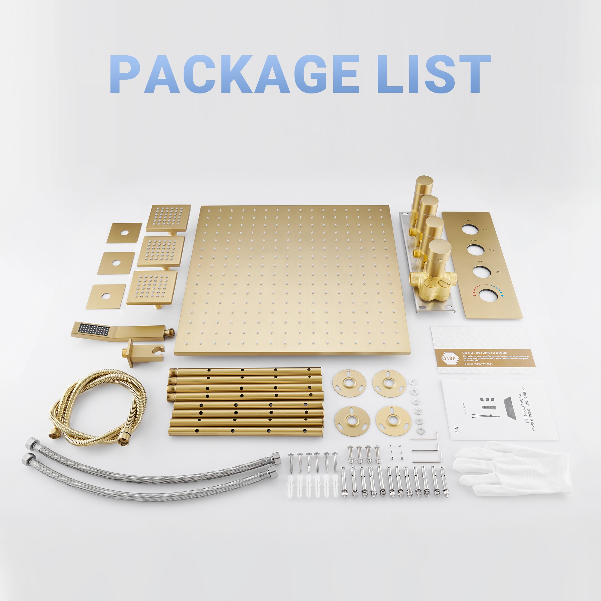 20" Luxury 3-in-1 Shower System with Shower Handheld and Body Jets