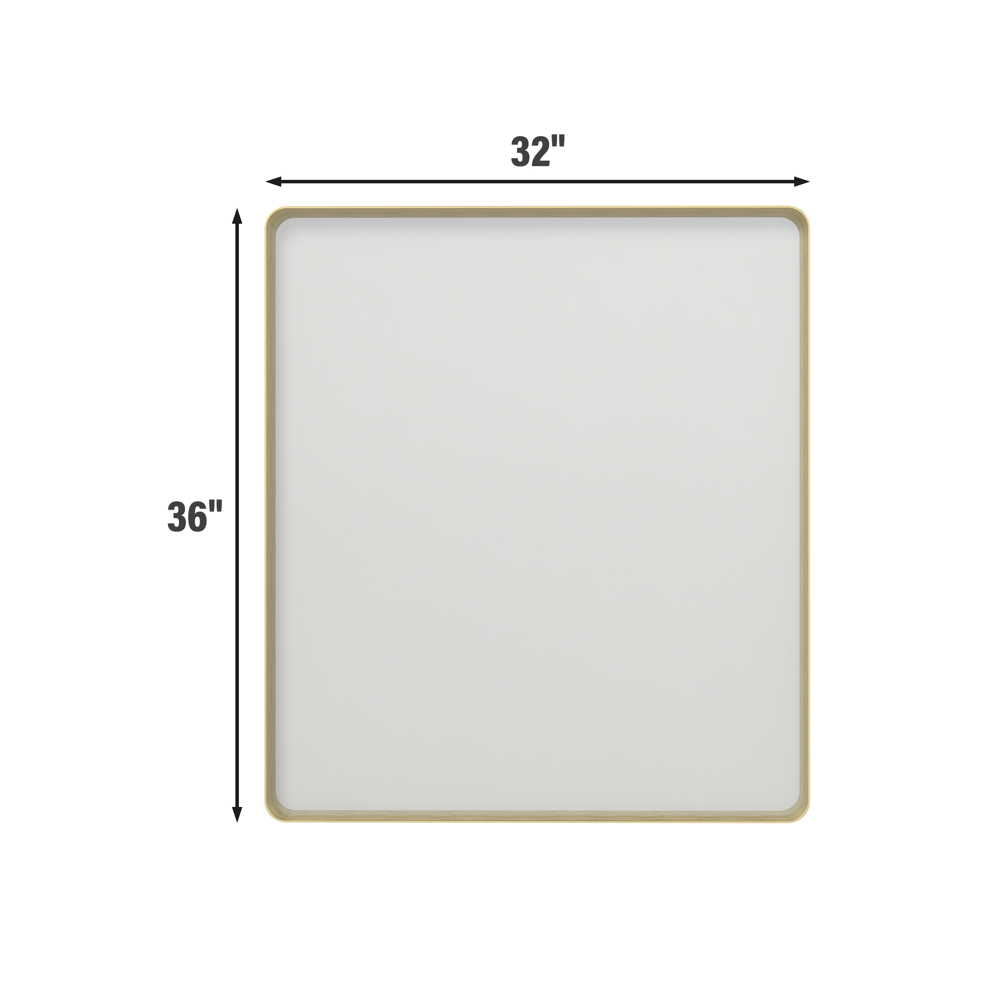 Tempered Glass Wall-Mounted Mirror with Gold Metal Frame