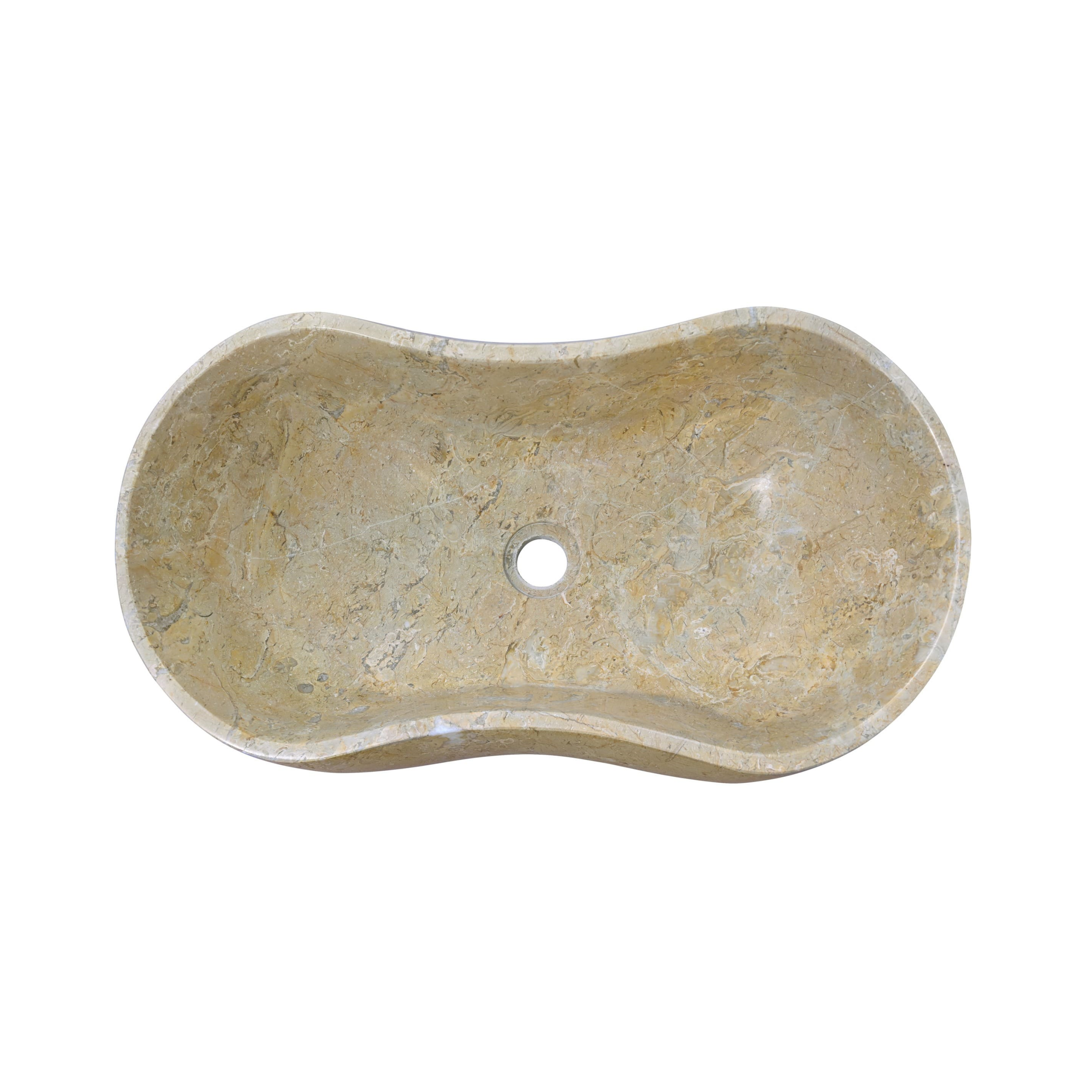 23.6” Genuine Natural Marble Vessel Sink – polished surface in Beige/White/Gray/Green