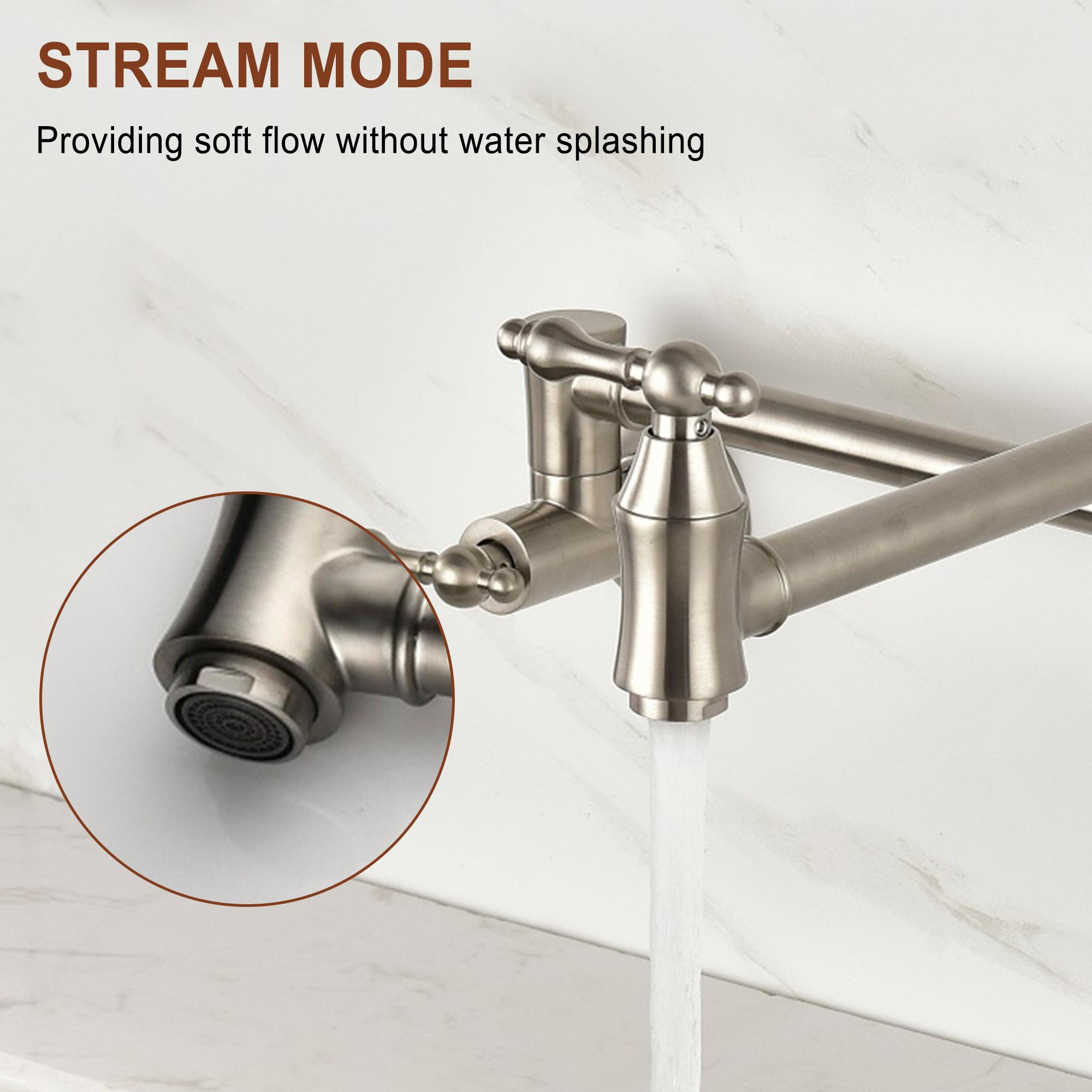 Retro Solid Brass Folding Kitchen Faucet with Aerated High-Flow Water