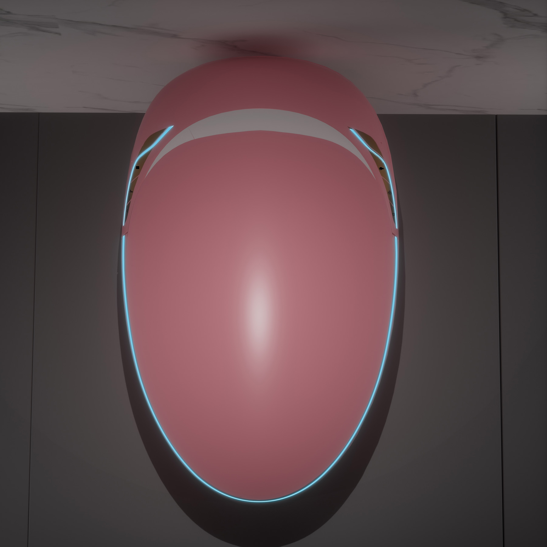 Smart Egg-Shaped Toilet with Built-in Bidet and Soft Ambient Light