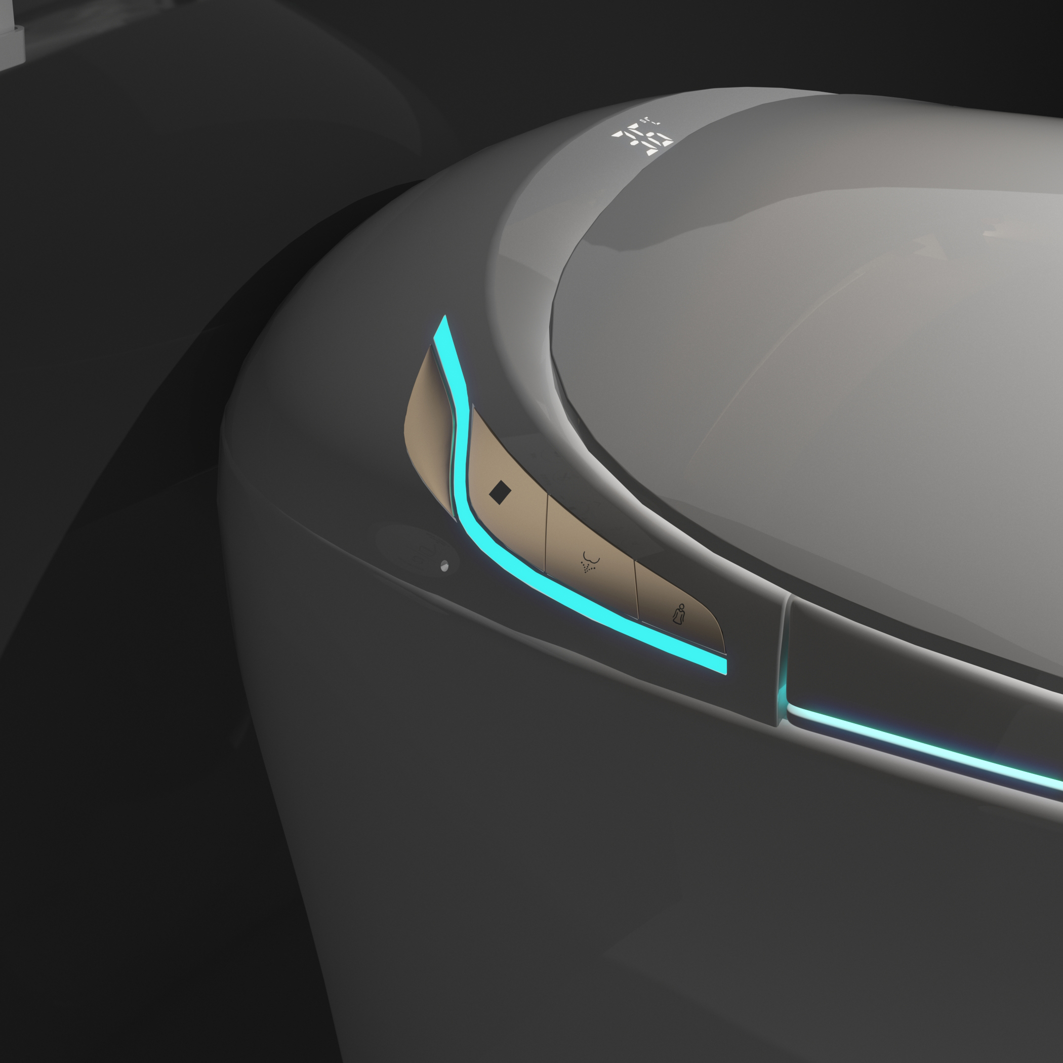 Smart Egg-Shaped Toilet with Built-in Bidet and Soft Ambient Light