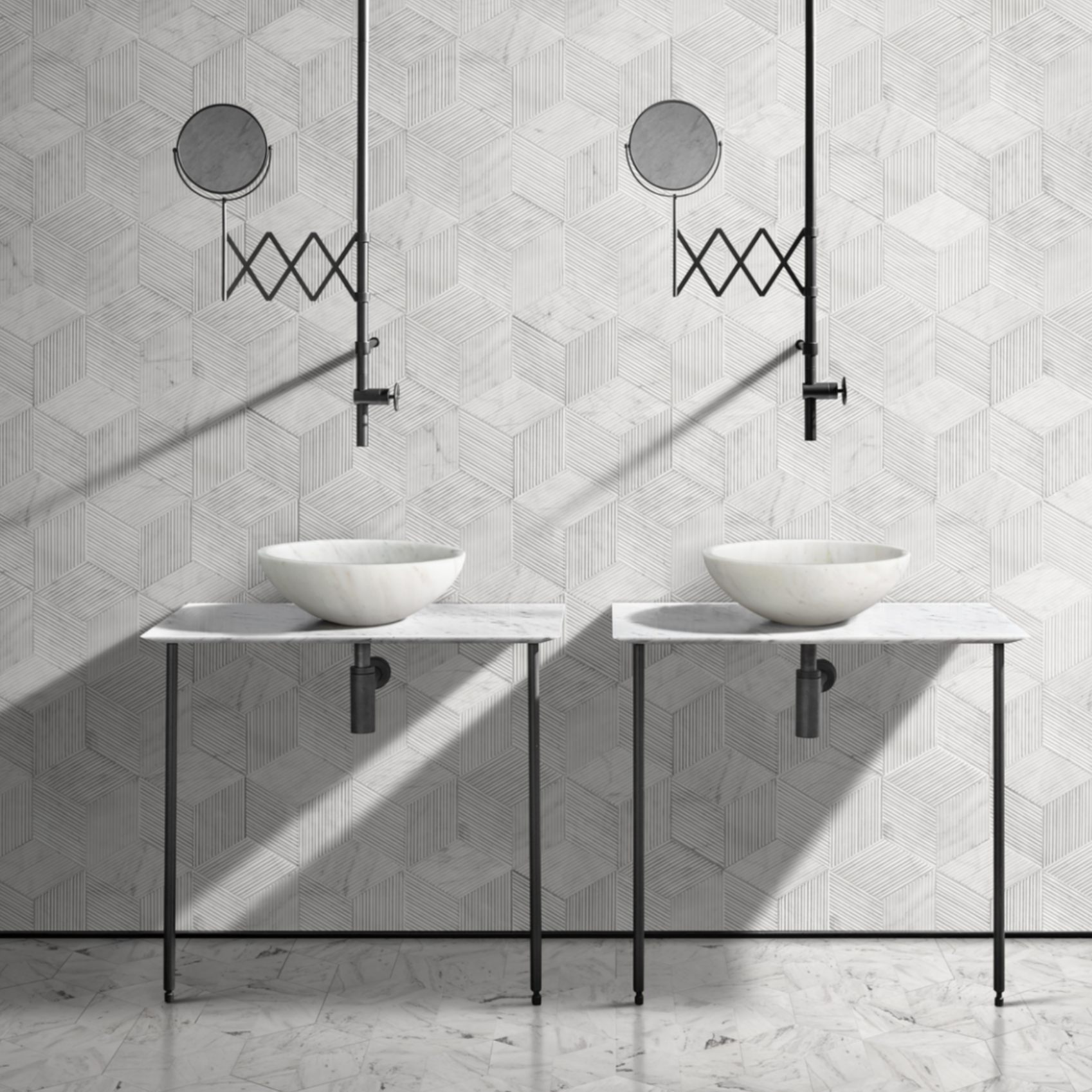 15.7" Polished Natural Marble Round Vessel Sink for Bathroom Countertops in Beige Gold/White Natural/Gray/Green