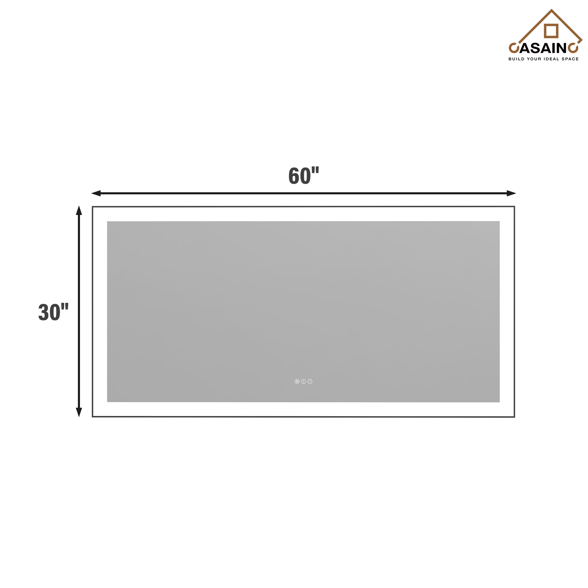Tempered Glass LED Mirror with Aluminum Frame for Bathroom Vanity