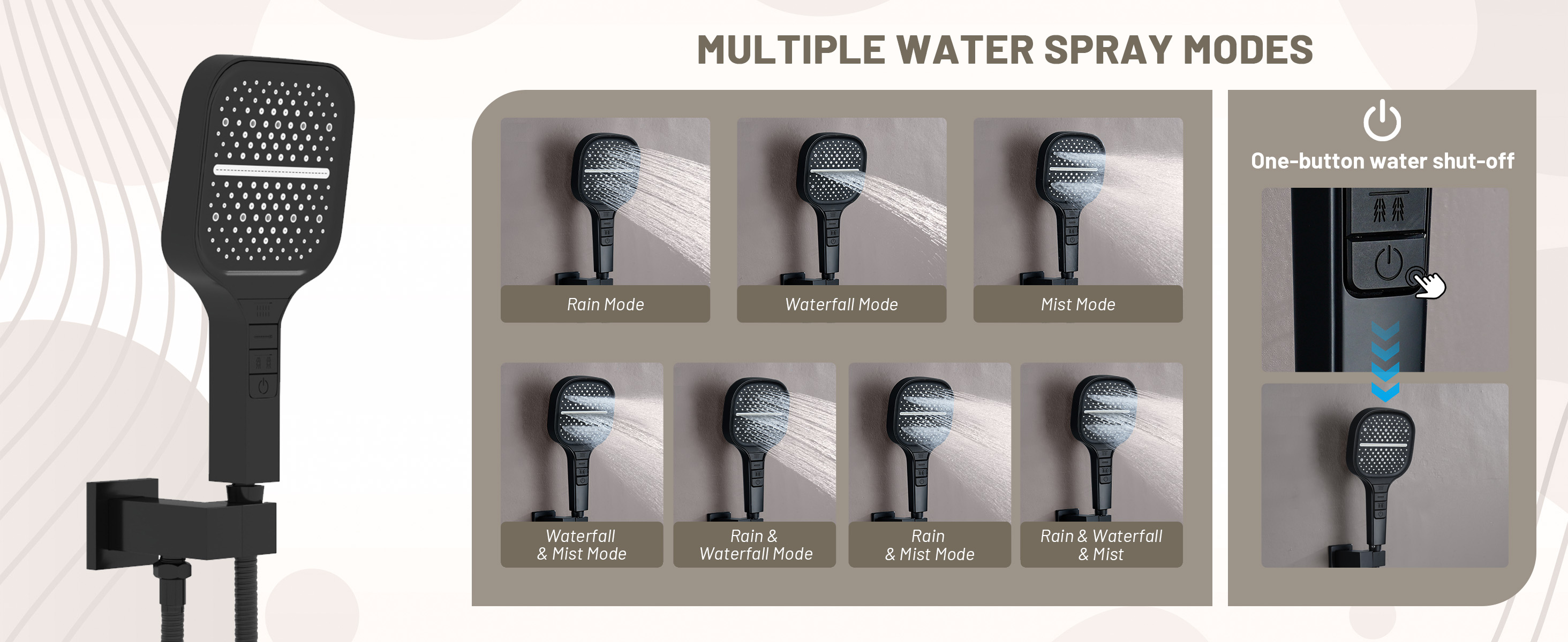 Shower System with Multifunction Handheld Shower