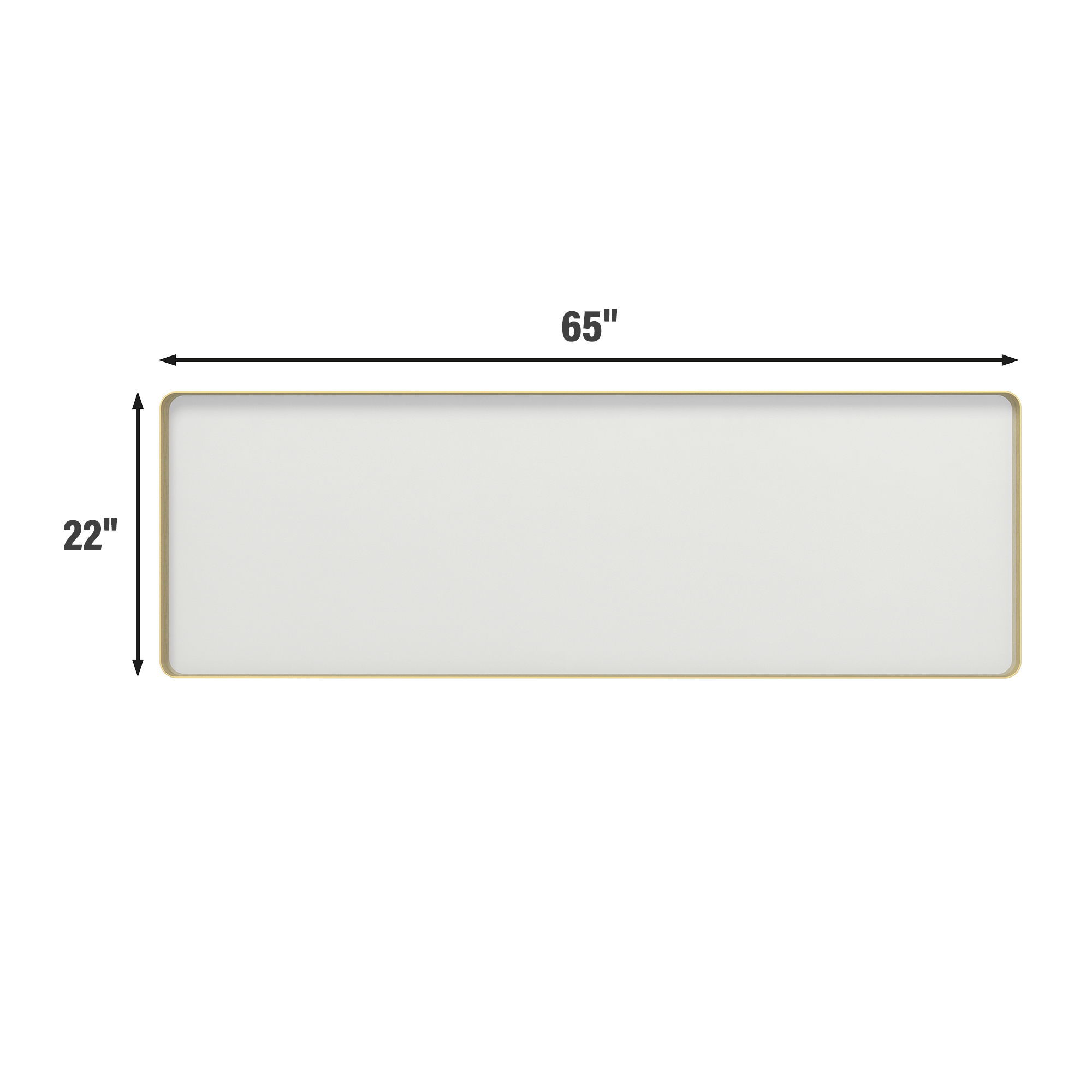 Tempered Glass Wall-Mounted Mirror with Gold Metal Frame