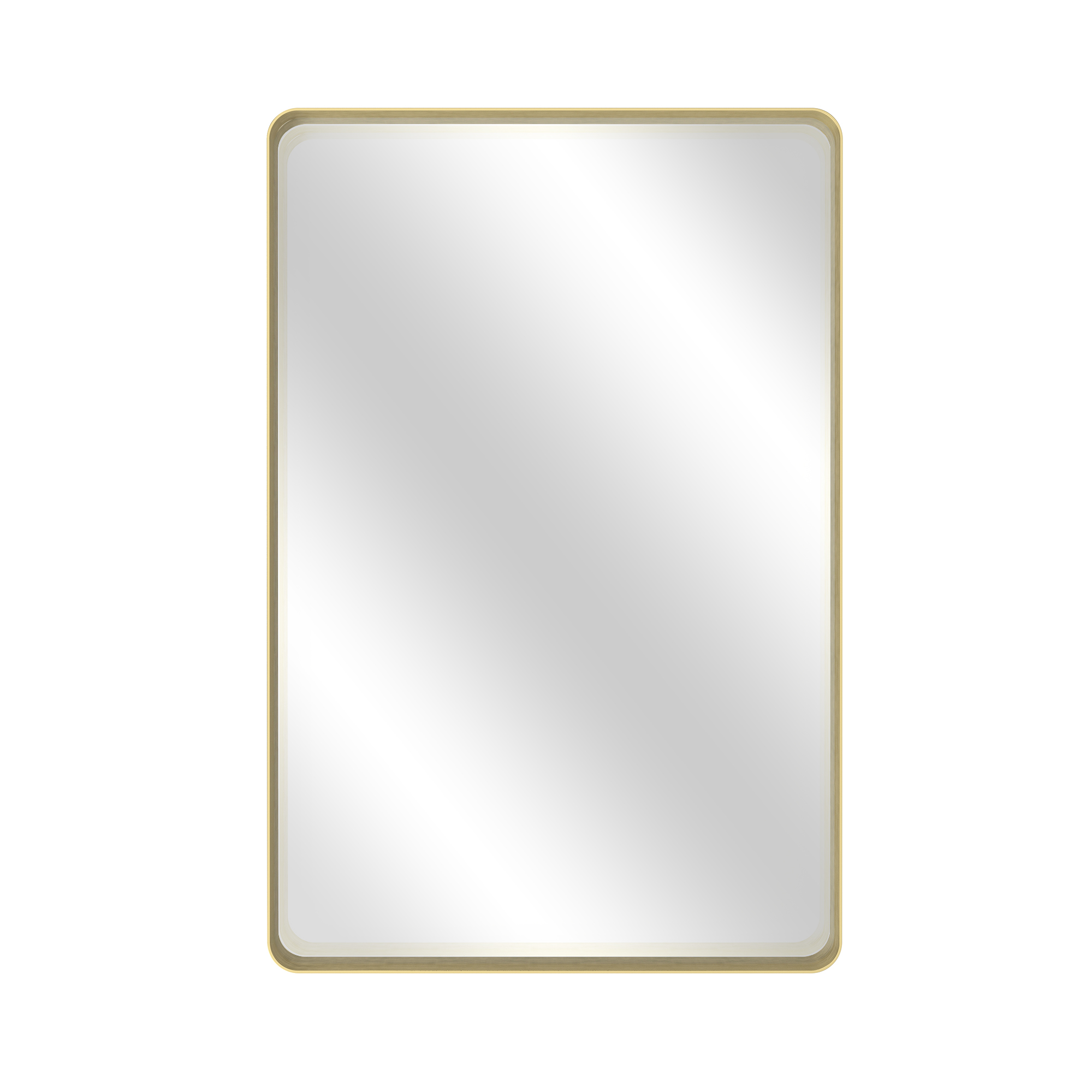 Tempered Glass Wall-Mounted Mirror with Gold Metal Frame