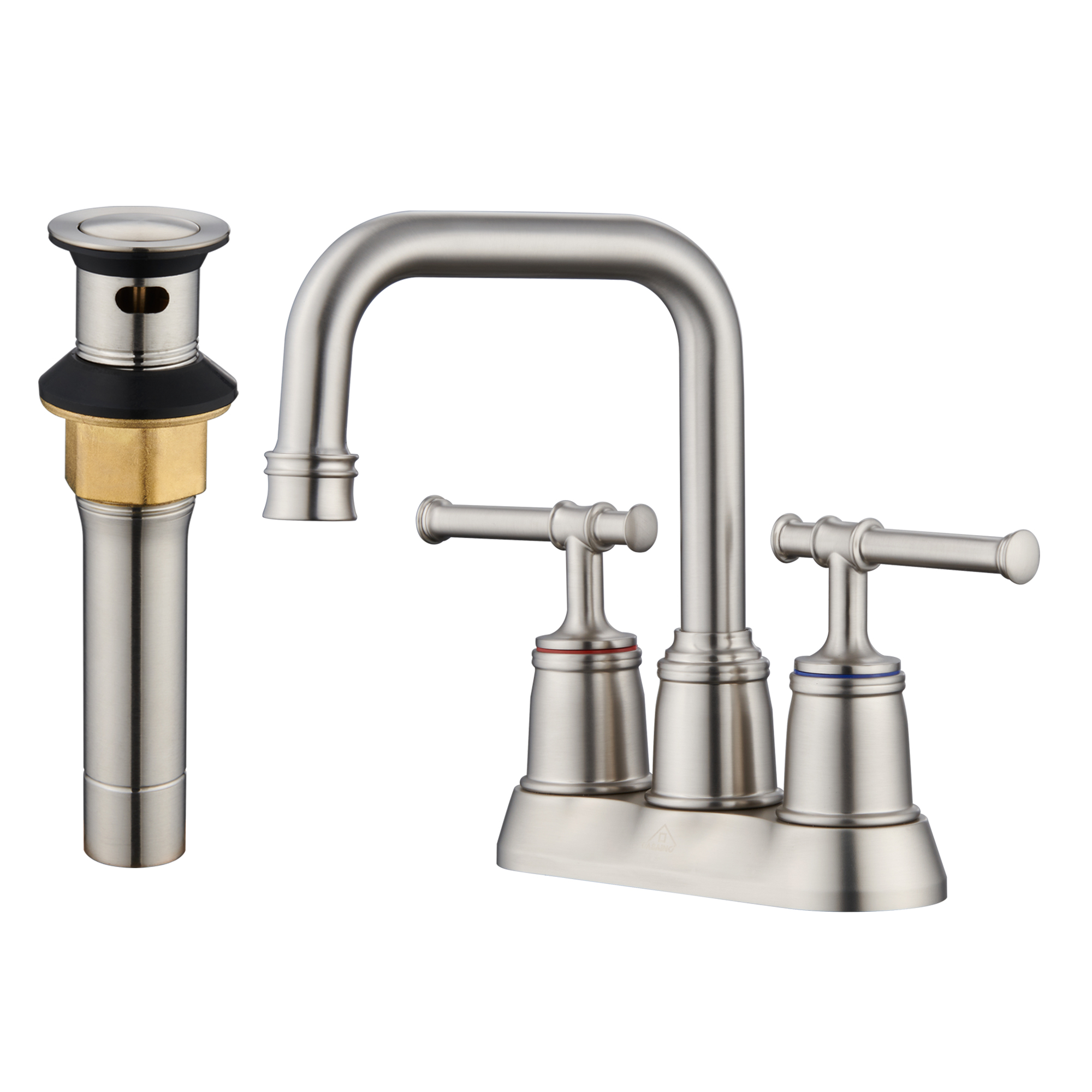 Casainc 4 Inch 2-Handle Centerset for Bathroom Sink Vanity Faucet 360° Swivel Spout